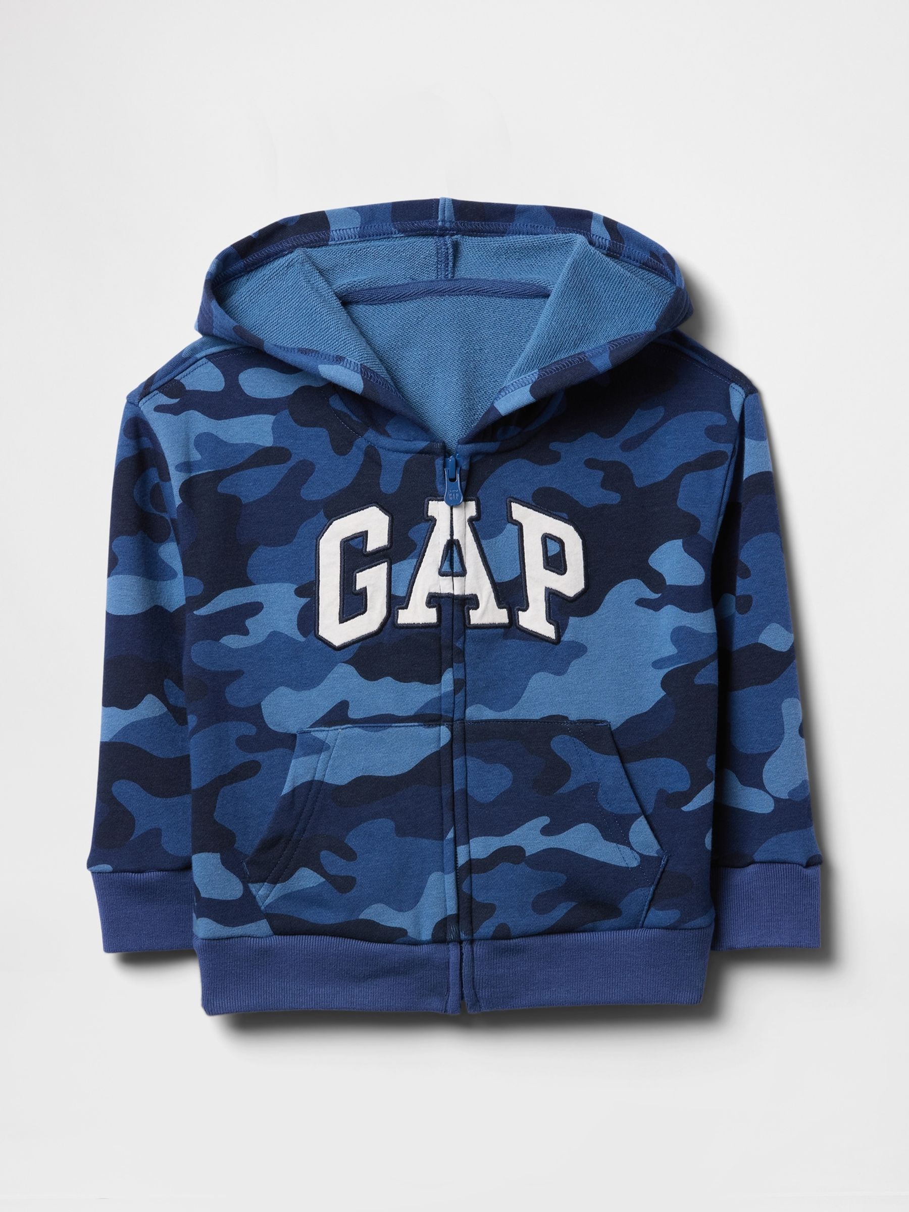 Blue Camo Relaxed Logo Zip Hoodie - Image 1 of 3
