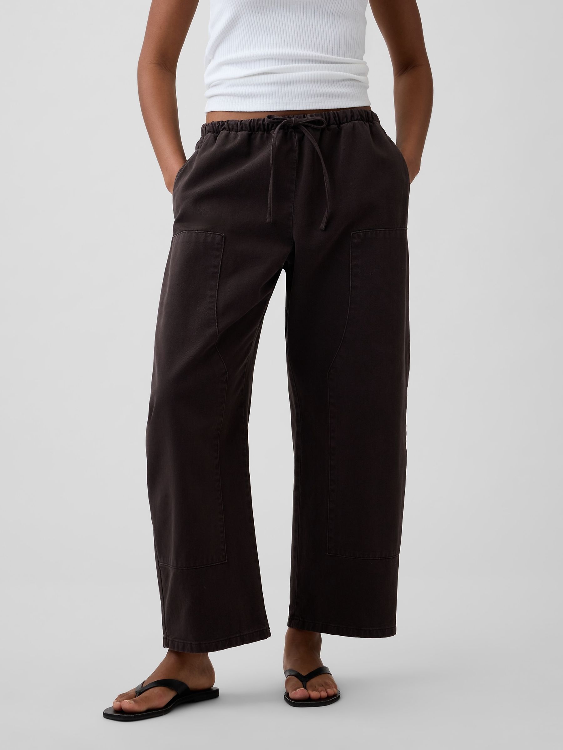 Brown Easy Double-Knee Barrel Trousers - Image 1 of 4