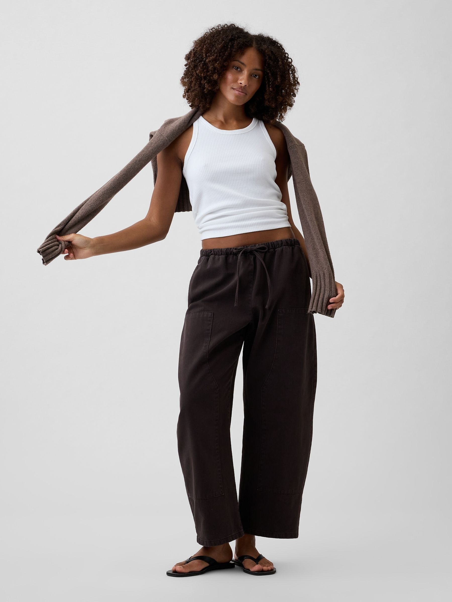 Brown Easy Double-Knee Barrel Trousers - Image 3 of 4