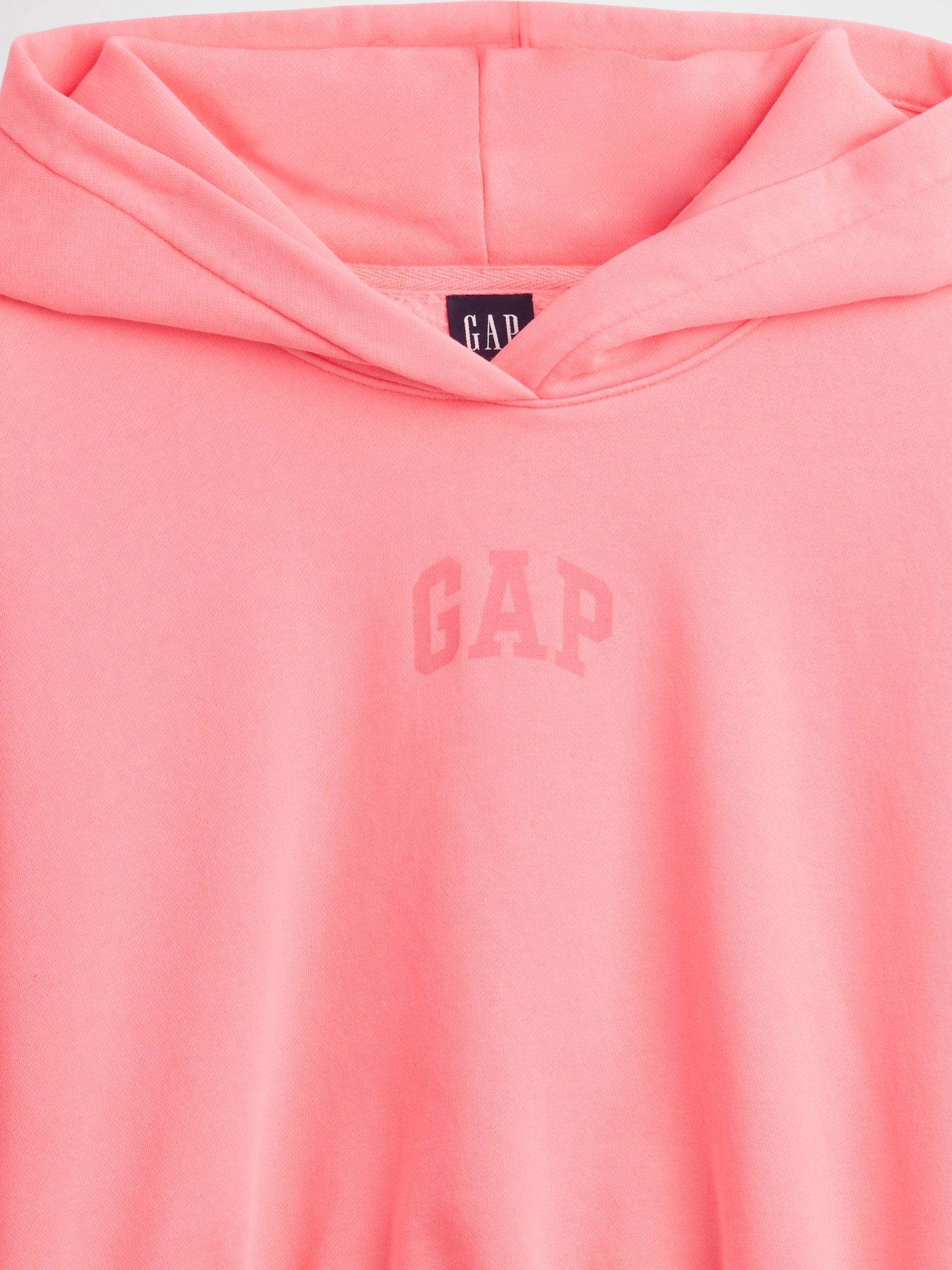 Pink VintageSoft Oversized Crop Logo Hoodie - Image 4 of 4