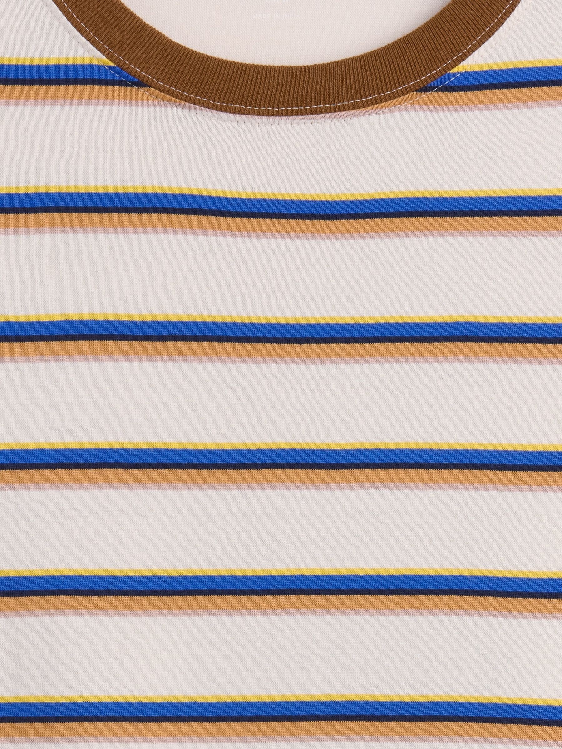 Brown Everyday Soft Stripe Crew Neck T-Shirt - Image 5 of 5