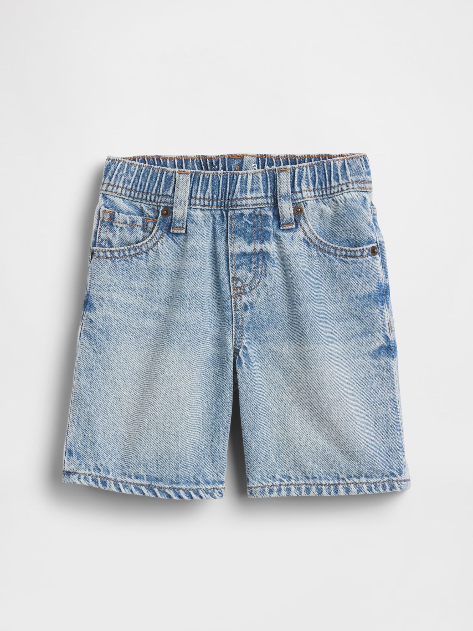 Medium Indigo UltraSoft Denim Pull On Shorts - Image 1 of 2
