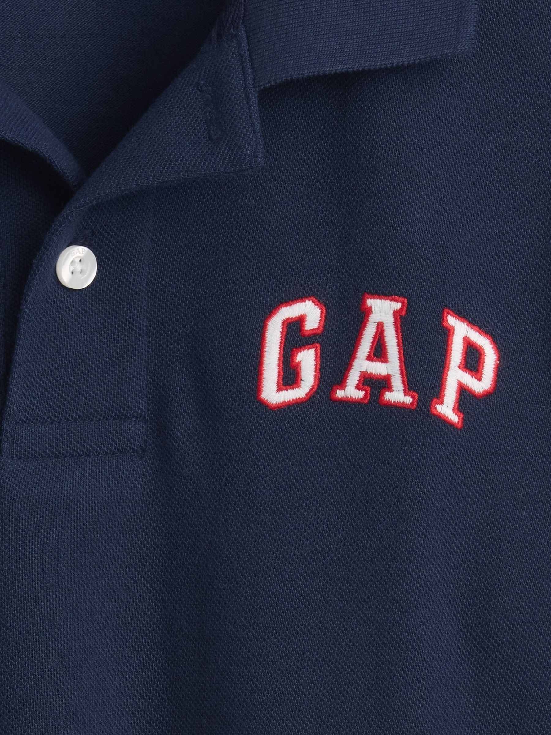 Navy Logo Pique Polo Shirt (4-13yrs) - Image 3 of 3