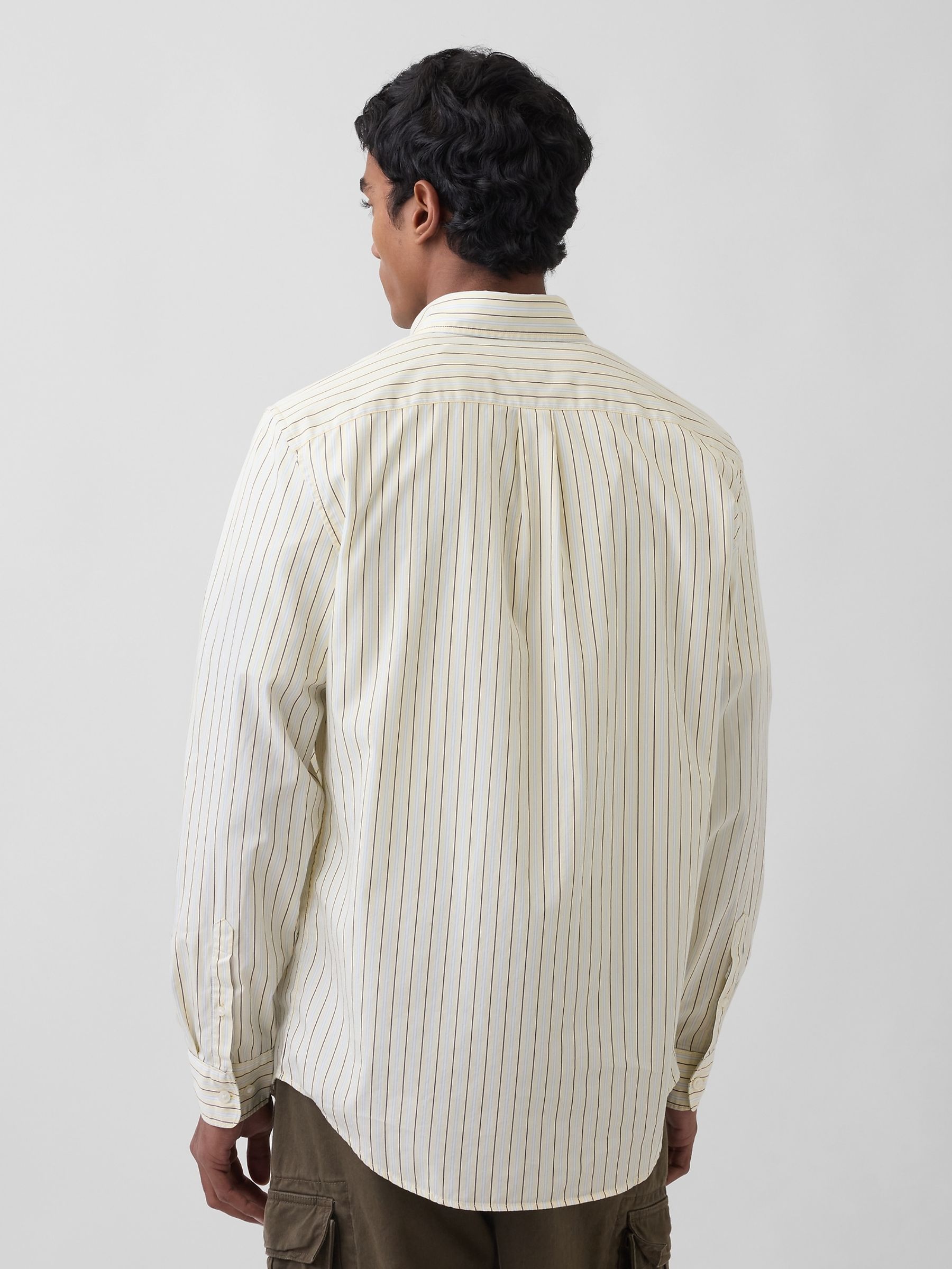 Yellow Stripe Cotton Poplin Classic Shirt - Image 2 of 4
