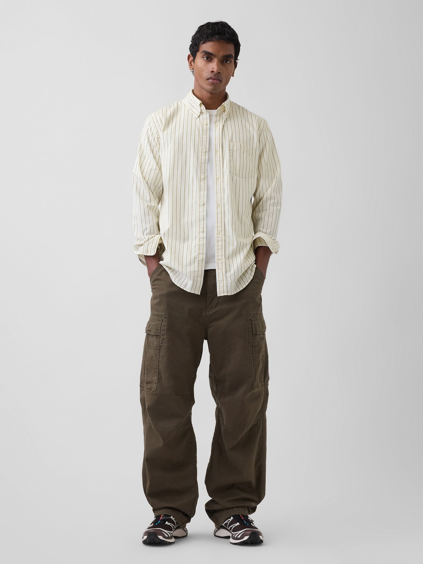 Yellow Stripe Cotton Poplin Classic Shirt - Image 3 of 4