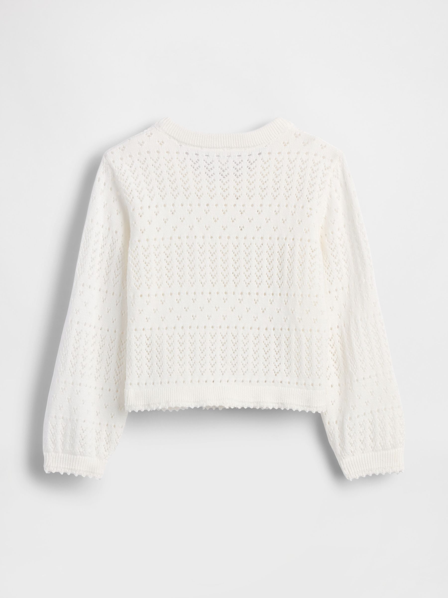 White Pointelle Cardigan (6mths-5yrs) - Image 3 of 3