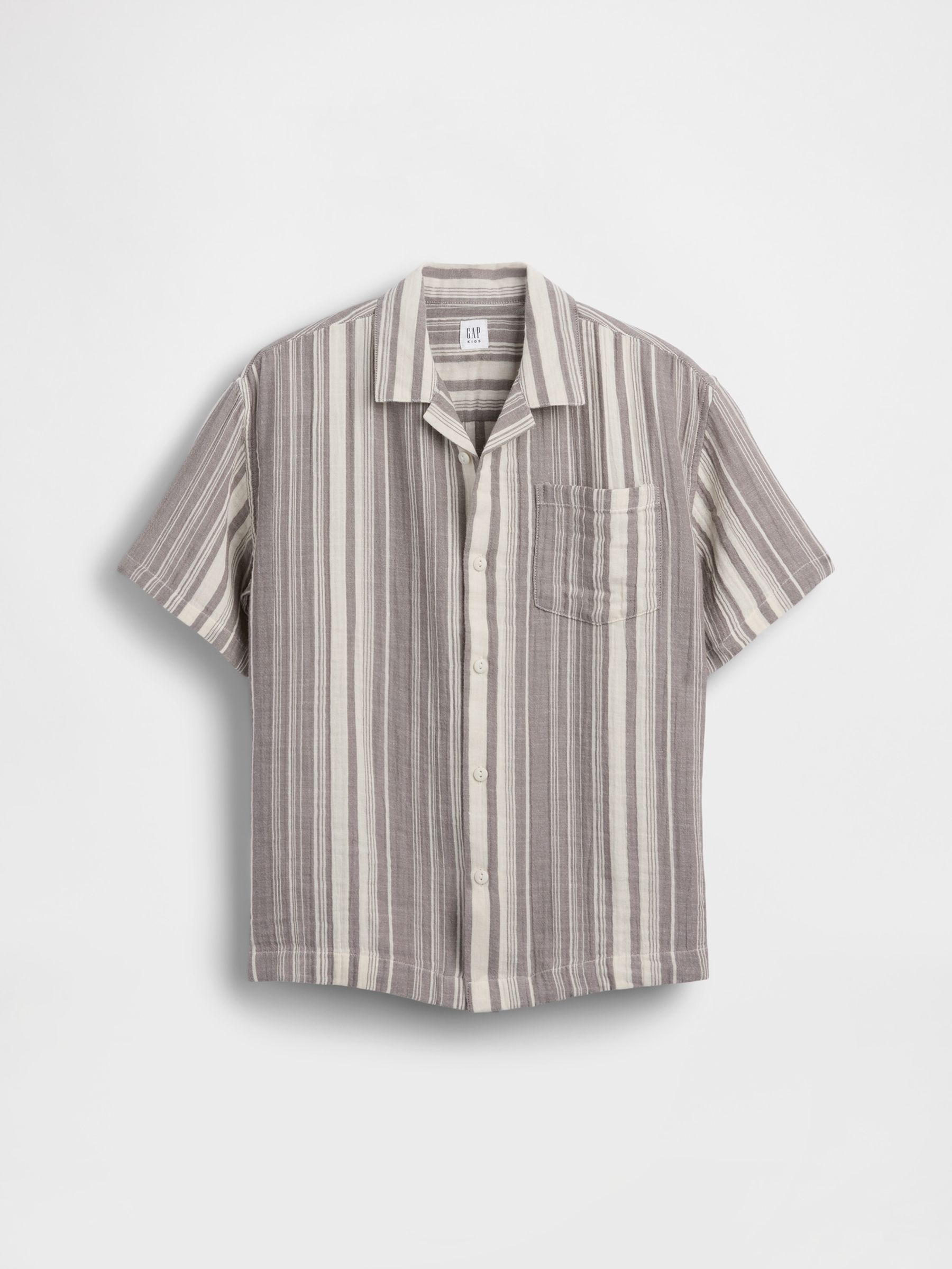 Beige stripe Gauze Shirt - Image 3 of 4