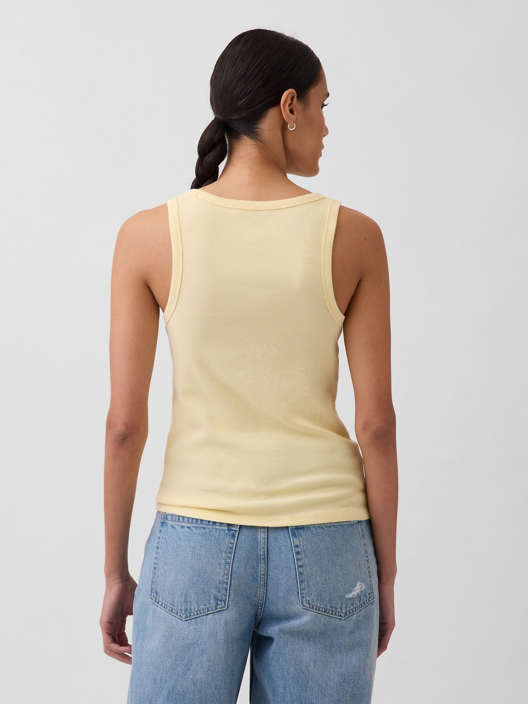 Yellow Rib Scoop Vest - Image 2 of 4