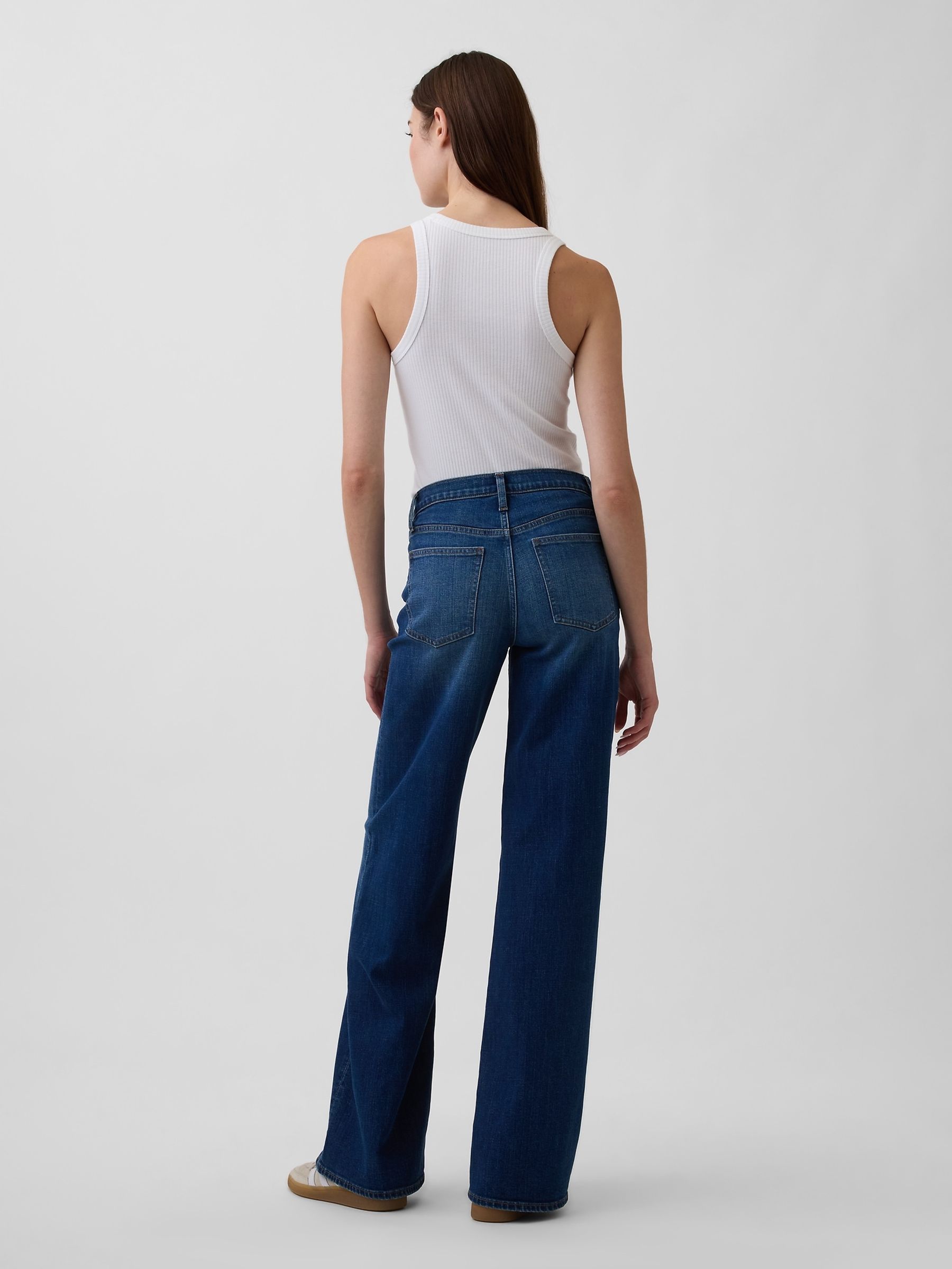 Medium Wash Mid Rise Wide-Leg Jeans - Image 3 of 6