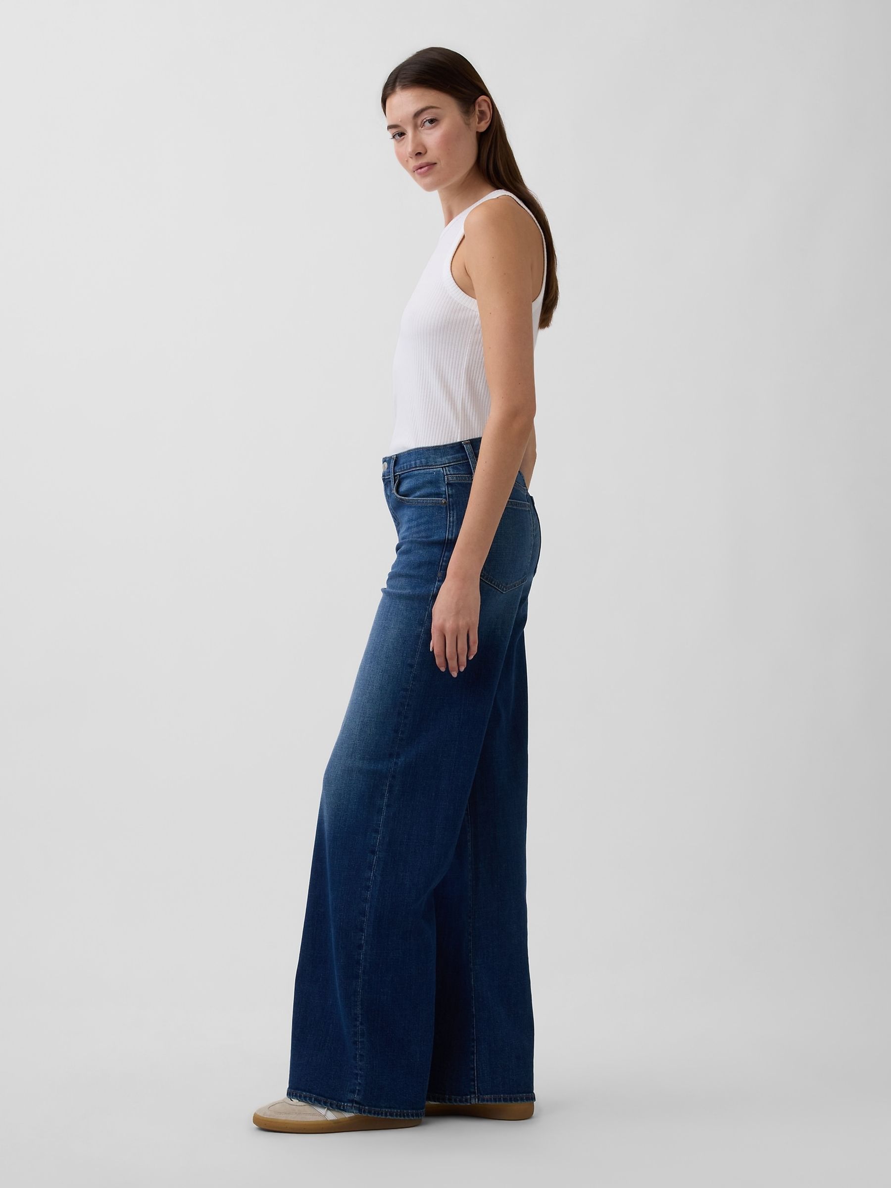 Medium Wash Mid Rise Wide-Leg Jeans - Image 4 of 6