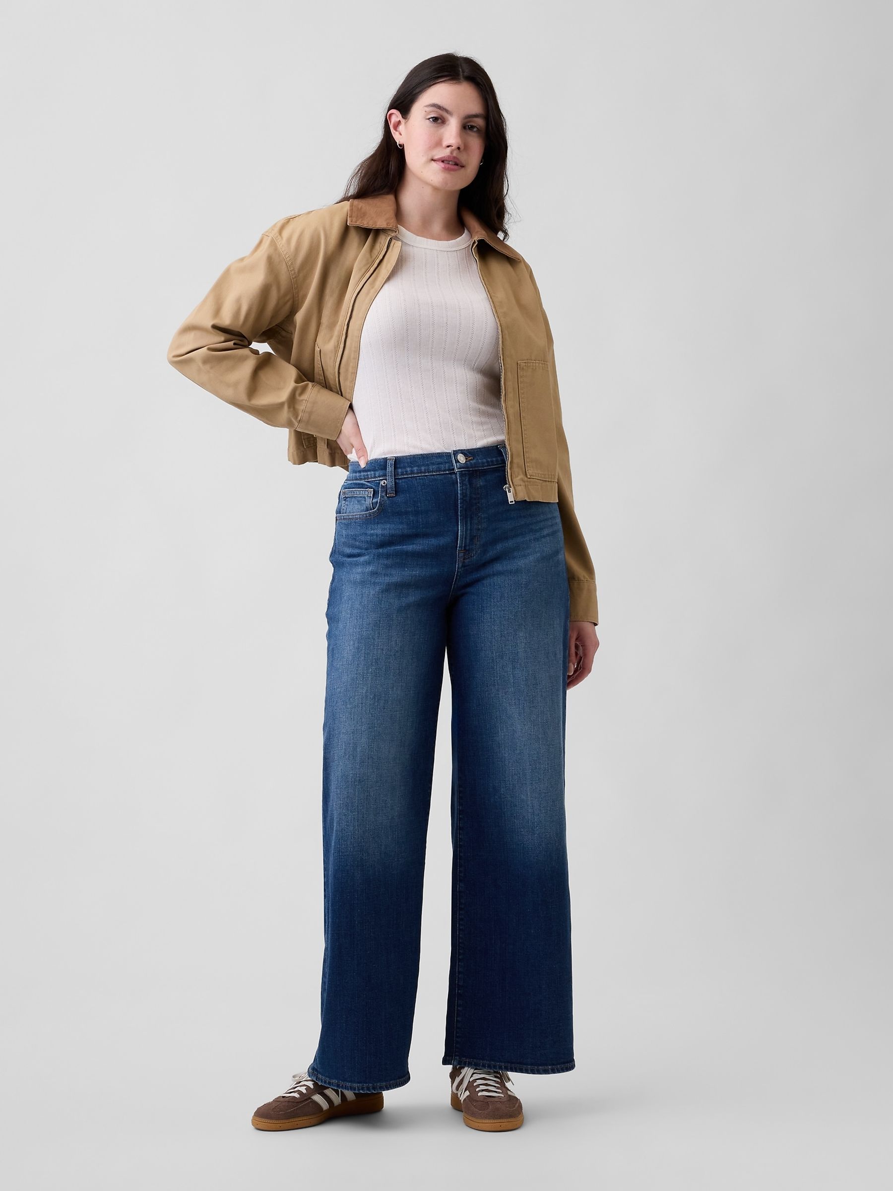 Medium Wash Mid Rise Wide-Leg Jeans - Image 5 of 6