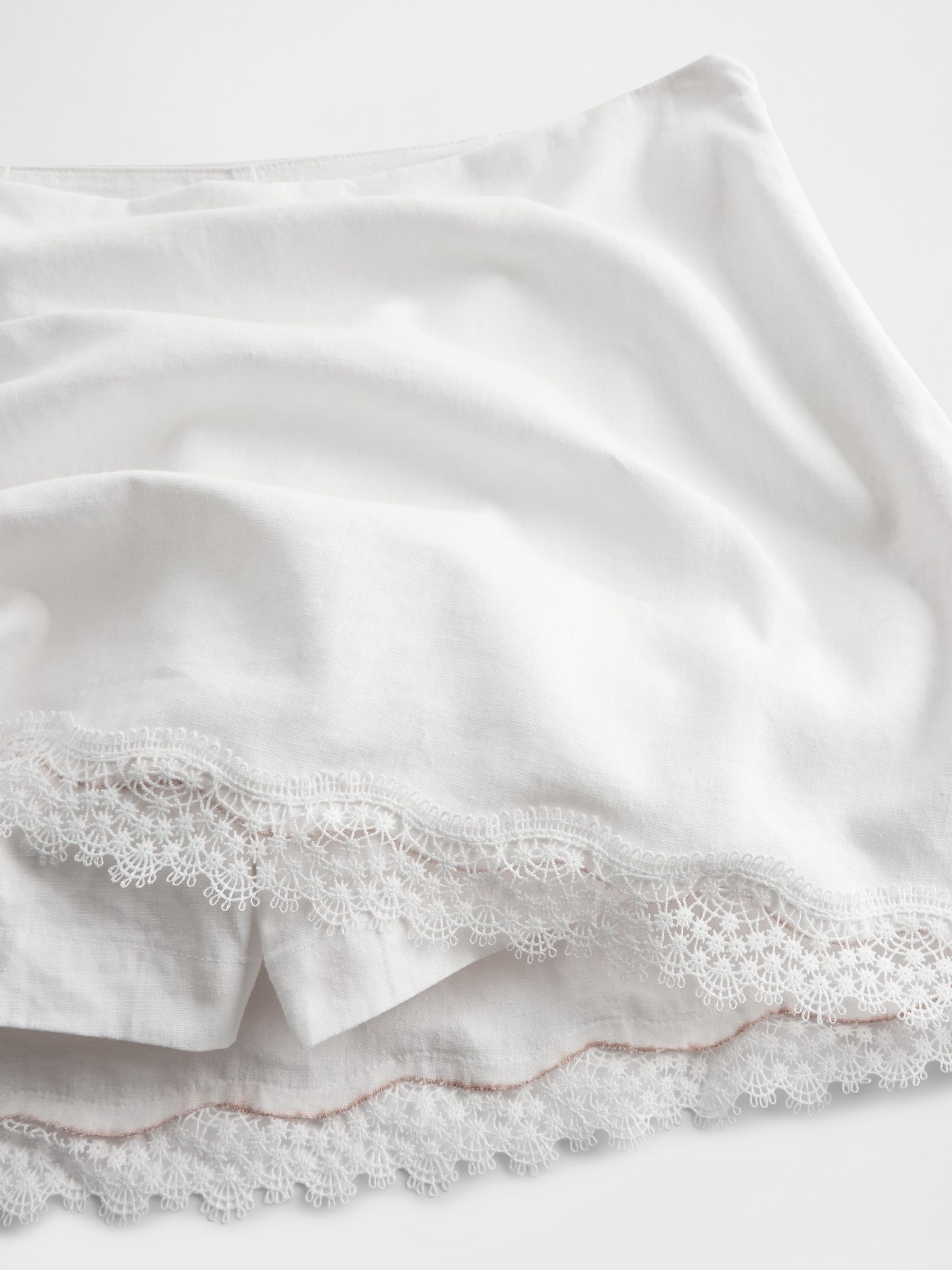 White Linen-Blend Lace-Trim Mini Skort - Image 5 of 5