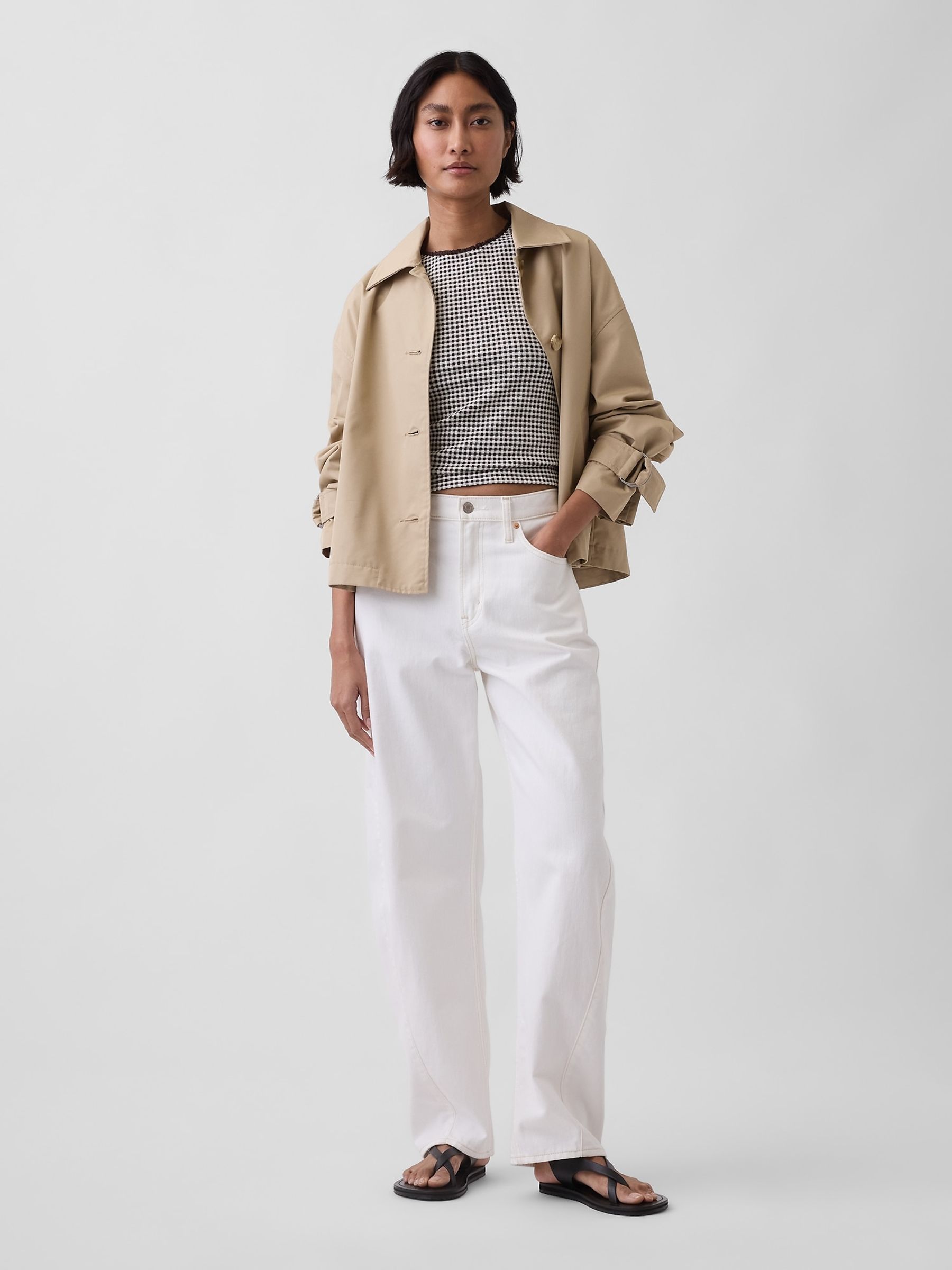 Black Gingham Pointelle Shell Vest - Image 3 of 4