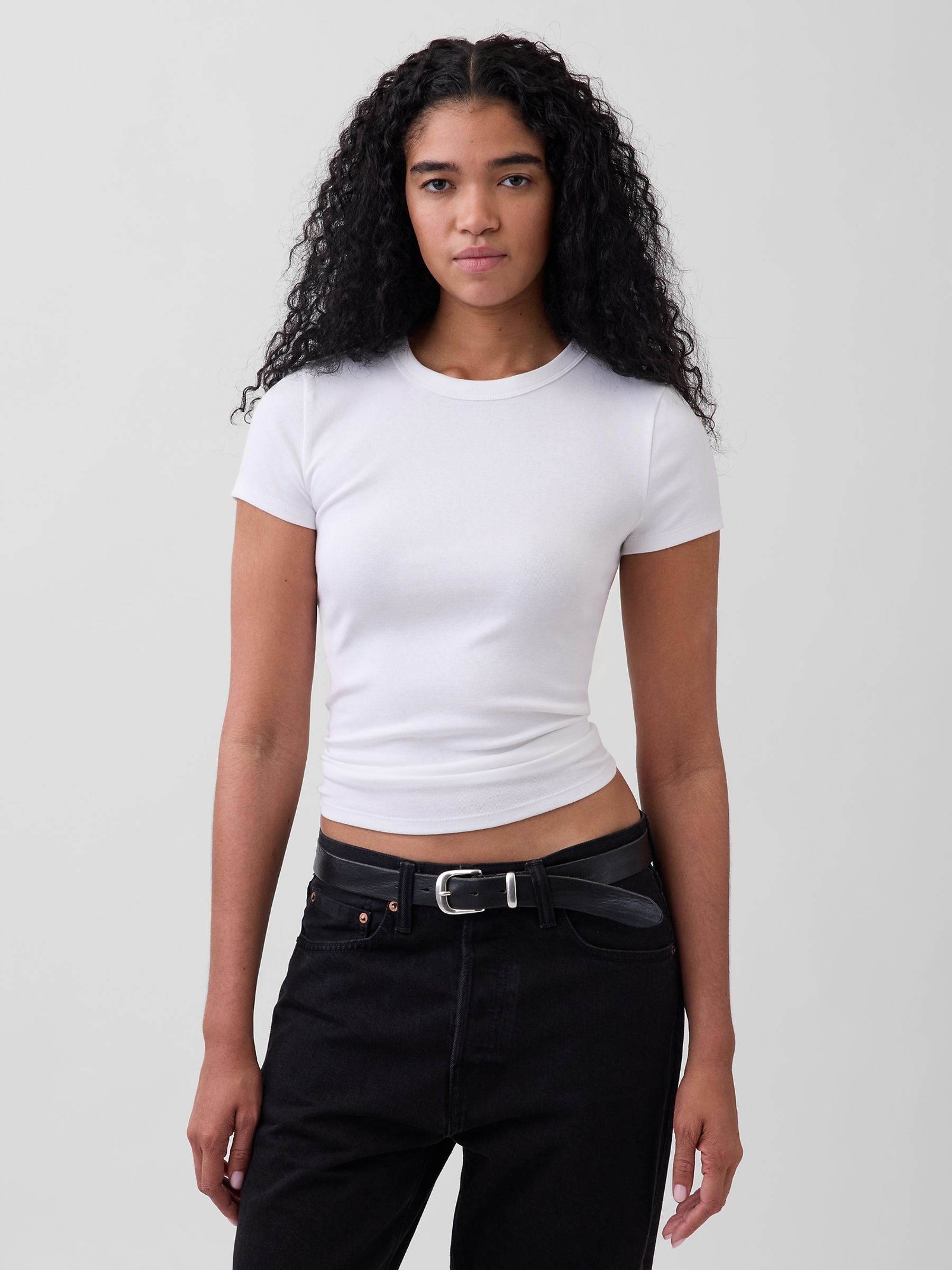 White Modern Crew neck T-Shirt - Image 1 of 4