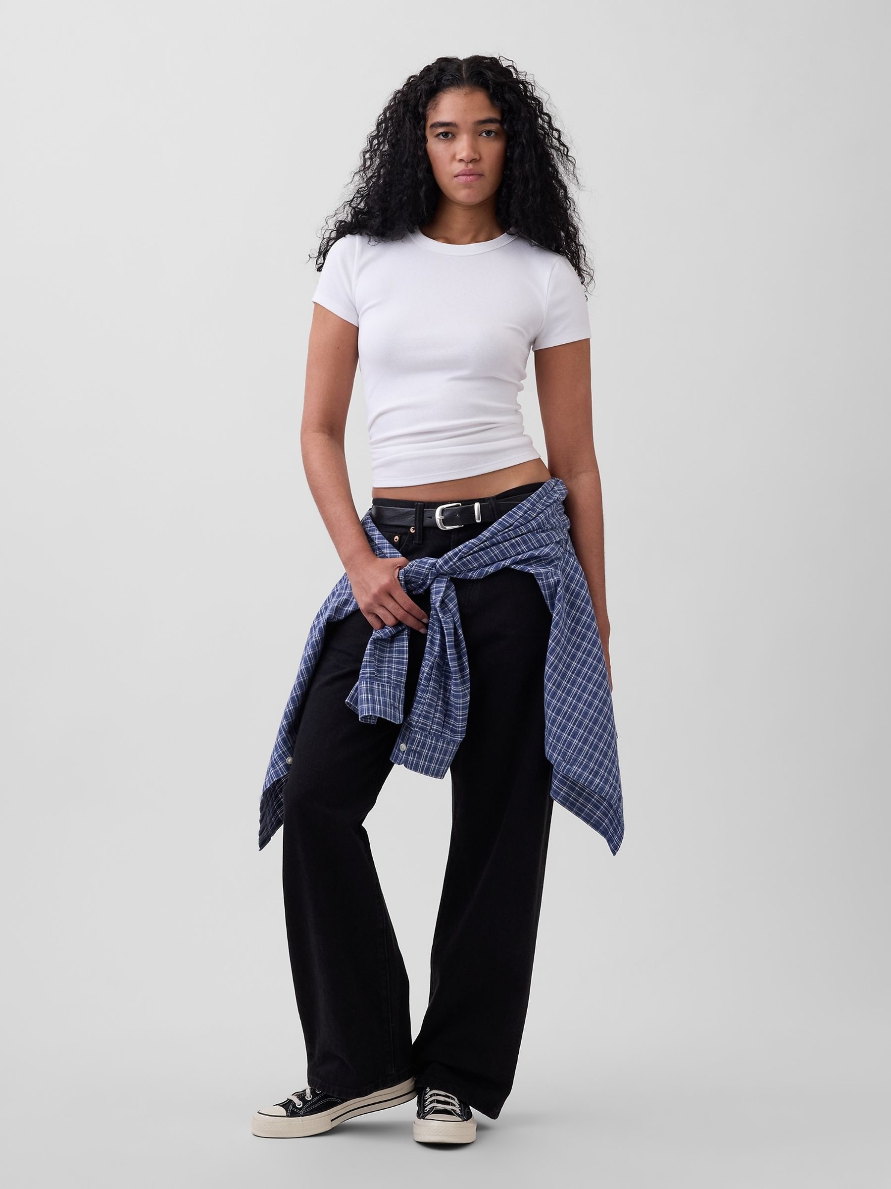 White Modern Crew neck T-Shirt - Image 3 of 4