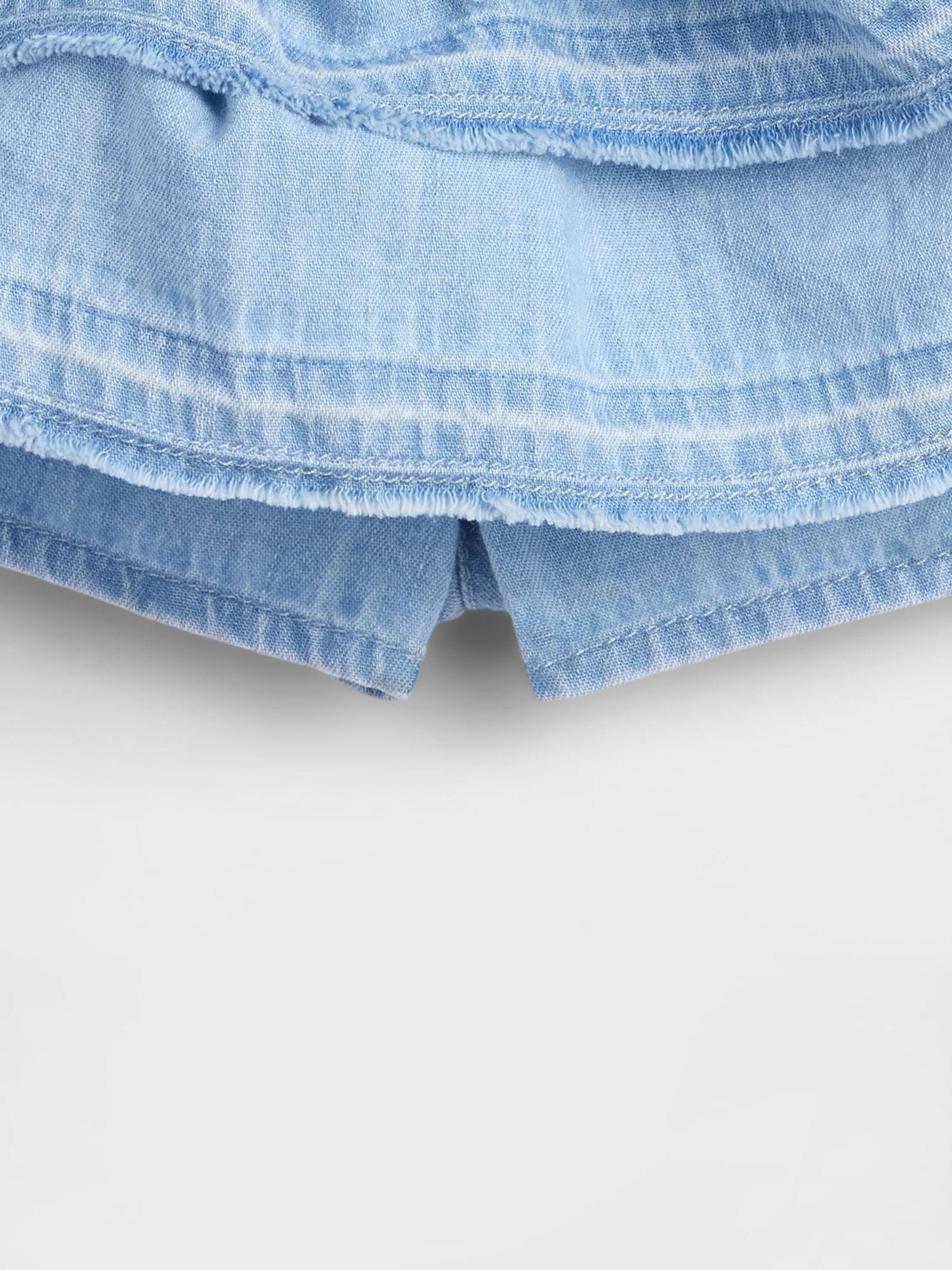 Light Wash Denim Ruffle Skort - Image 4 of 4