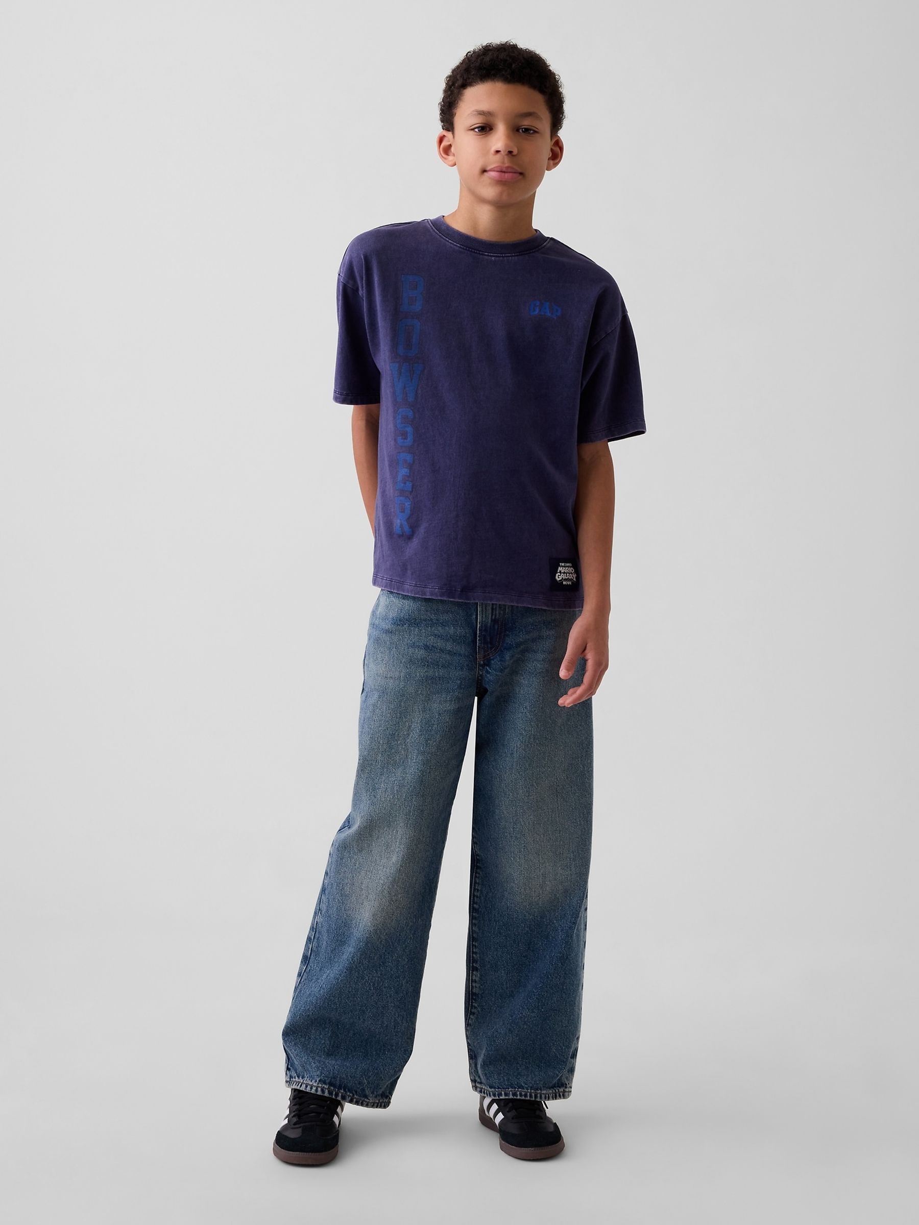 Navy Bowser Super Mario Relaxed Graphic T-Shirt - Image 3 of 5