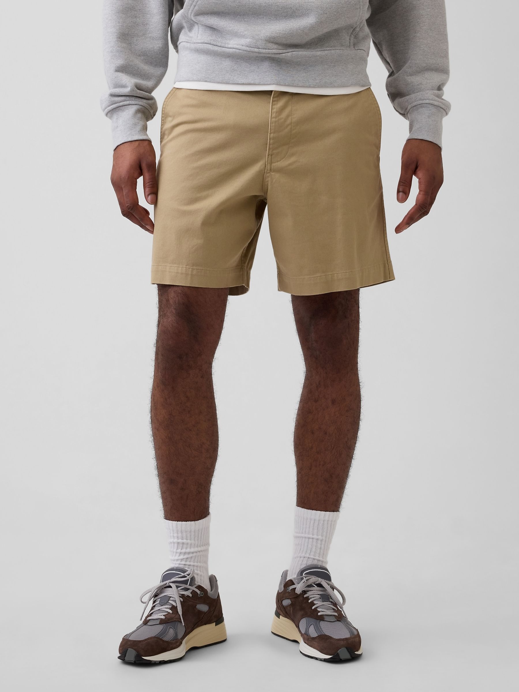 Beige 7 inch Relaxed Shorts - Image 1 of 4