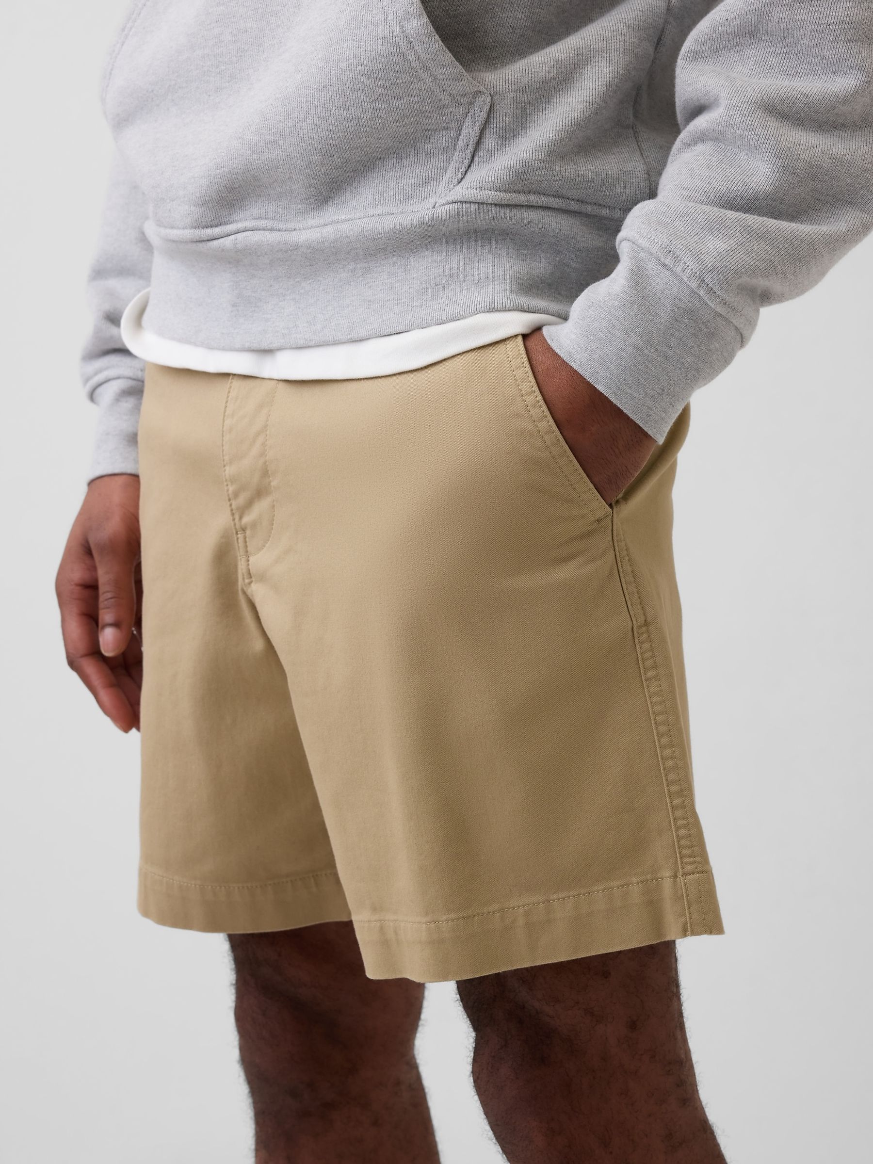 Beige 7 inch Relaxed Shorts - Image 4 of 4