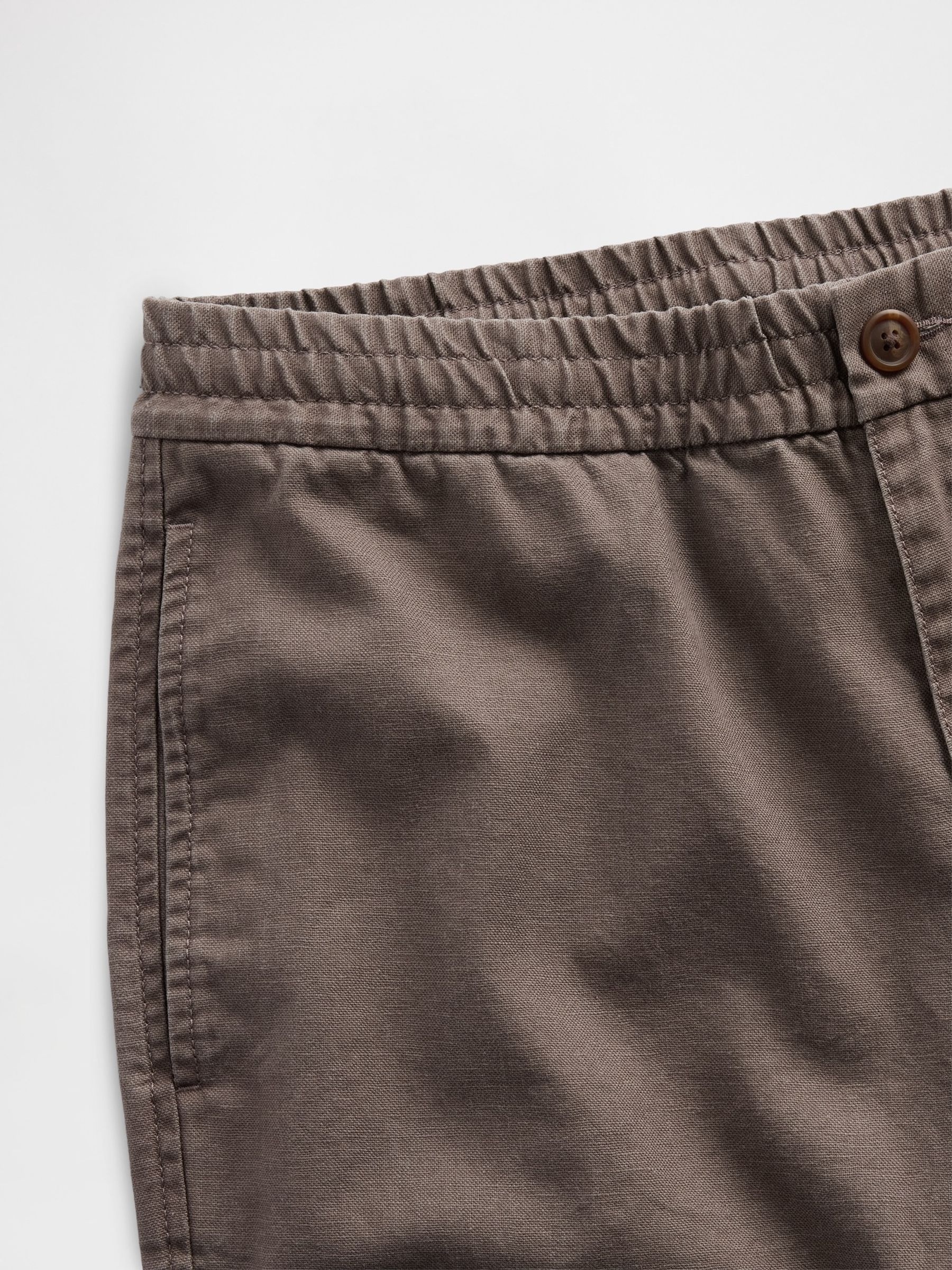 Brown Linen-Cotton Relaxed Tapered Trousers - Image 5 of 5