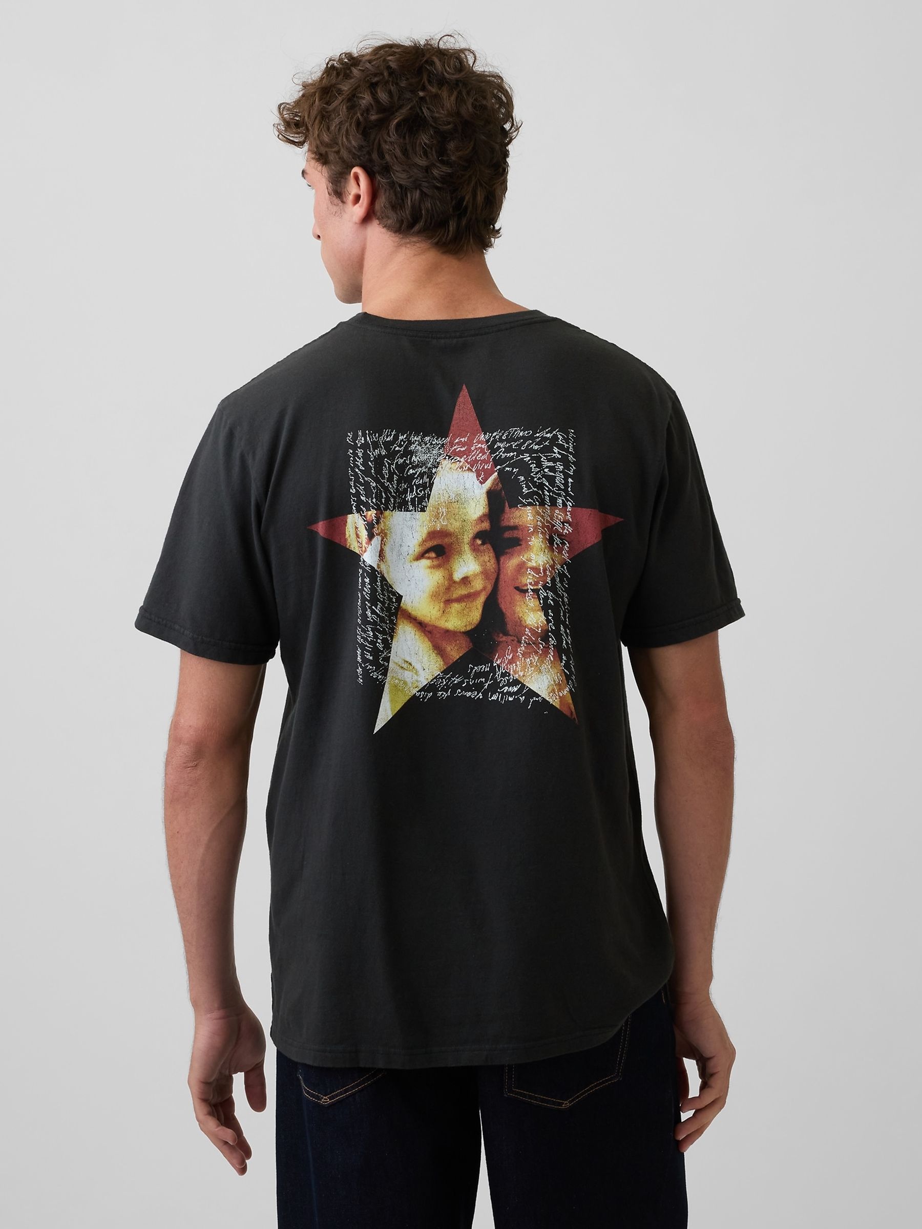 Black Smashing Pumpkins Relaxed Band Graphic Short Sleeve T-Shirt - Image 2 of 6