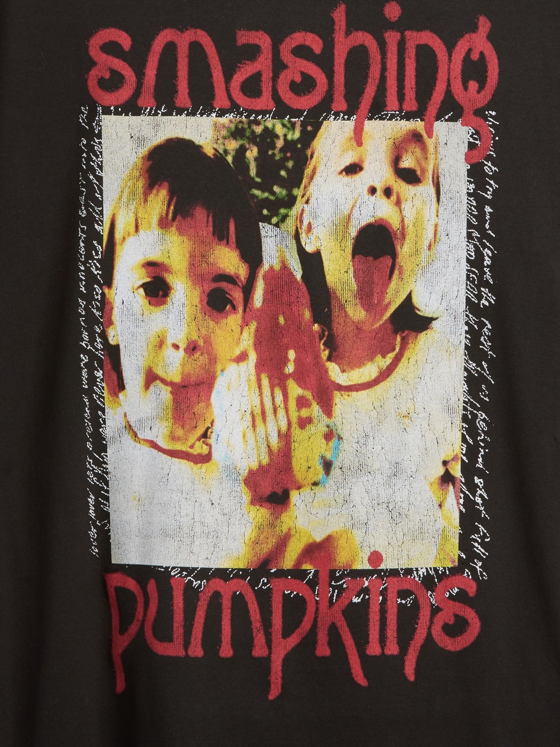 Black Smashing Pumpkins Relaxed Band Graphic Short Sleeve T-Shirt - Image 6 of 6