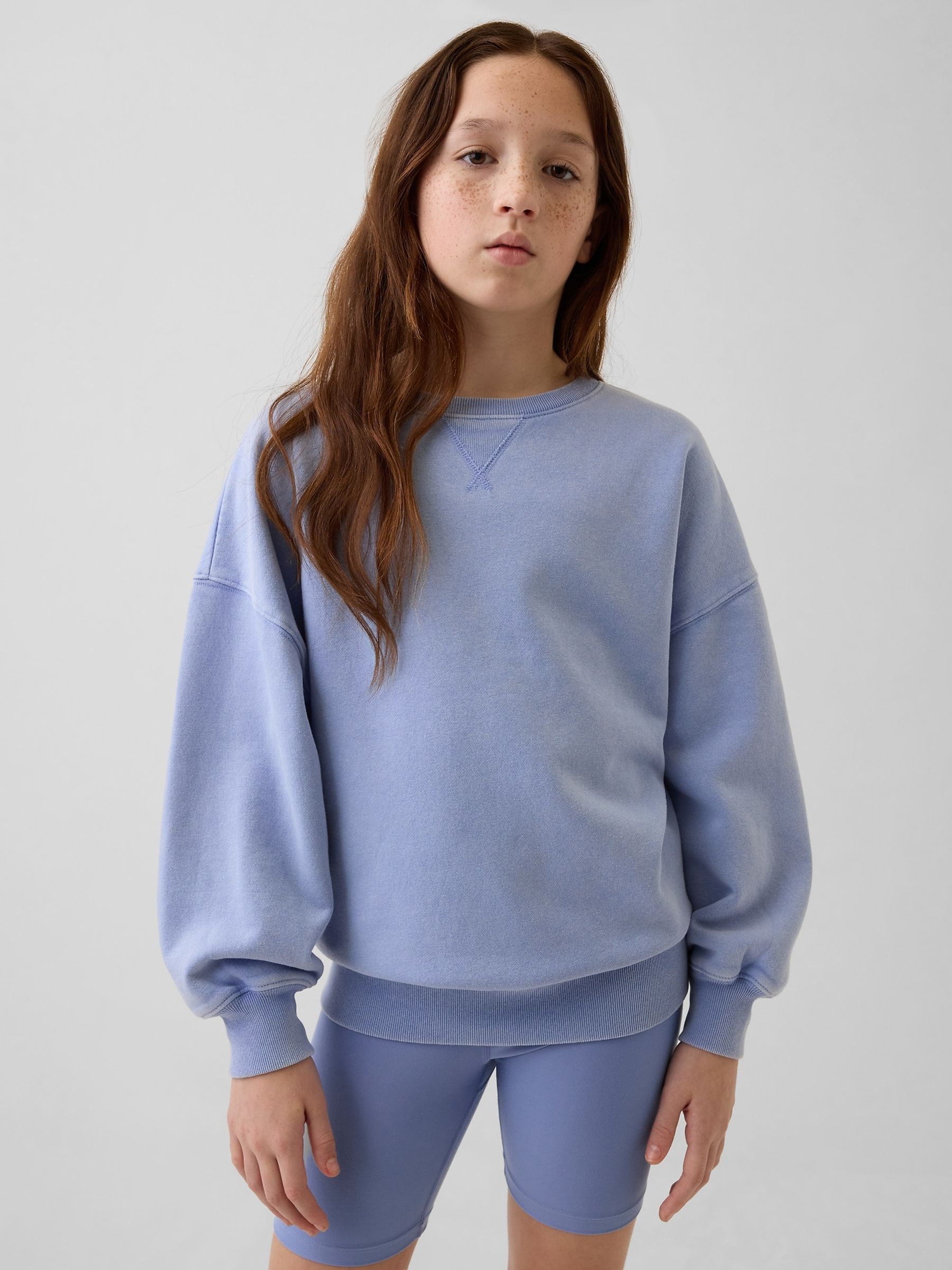 Blue VintageSoft Oversized Longline Sweatshirt (4-13yrs) - Image 1 of 5 Blue VintageSoft Oversized Longline Sweatshirt (4-13yrs) - Image 1 of 5