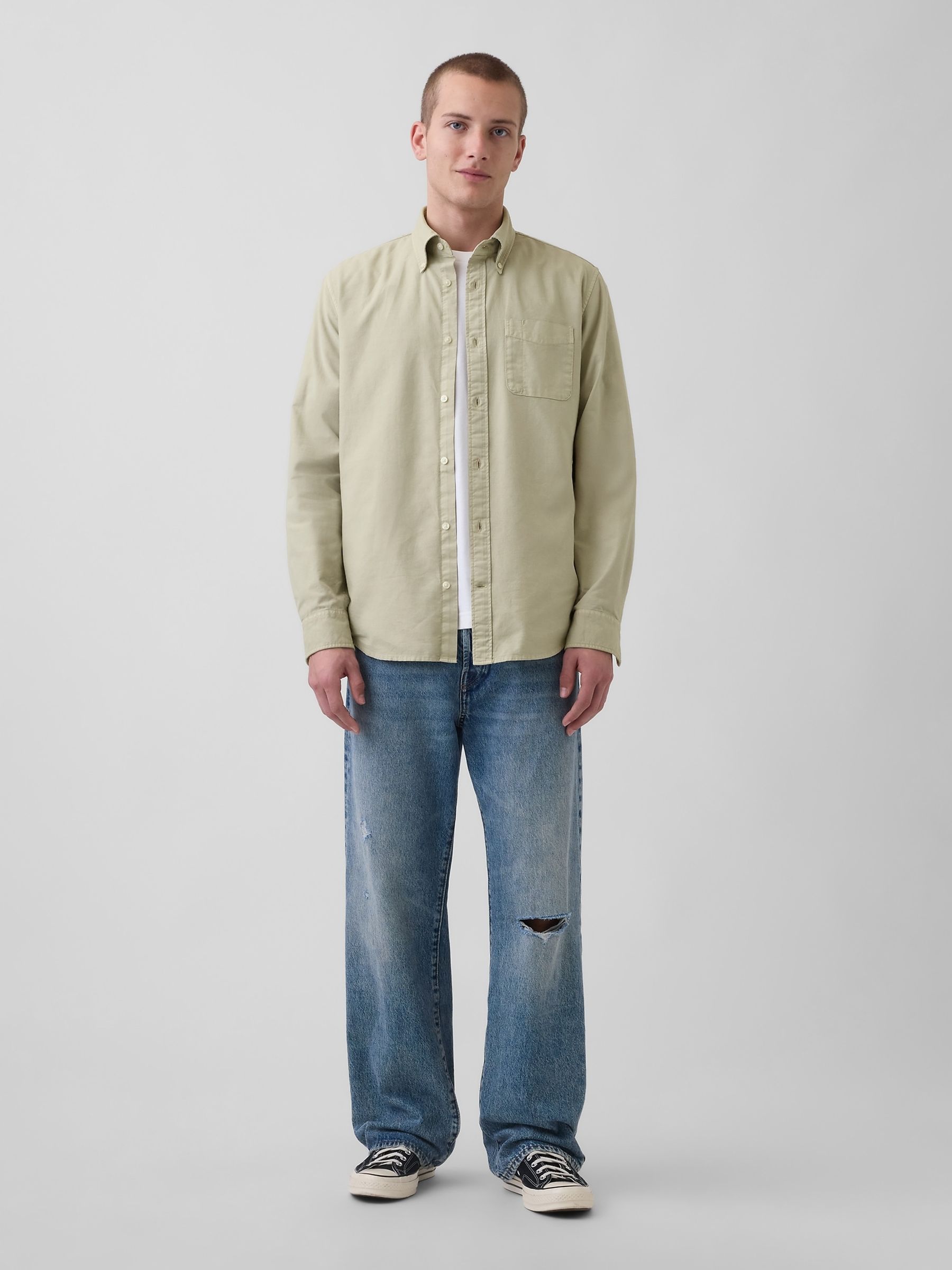 Green Check Oxford Button-Down Shirt - Image 3 of 4