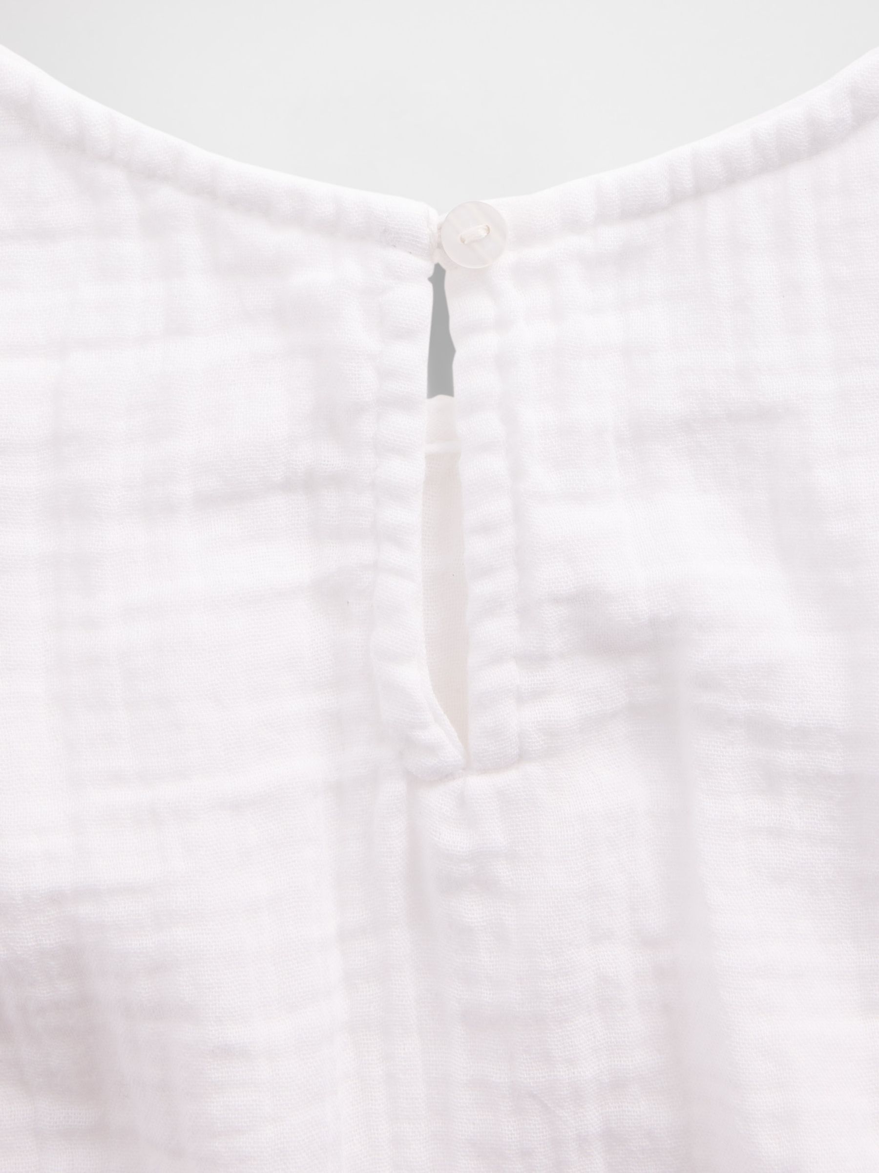 White Cotton Gauze Racer Shell Vest - Image 4 of 4 White Cotton Gauze Racer Shell Vest - Image 4 of 4