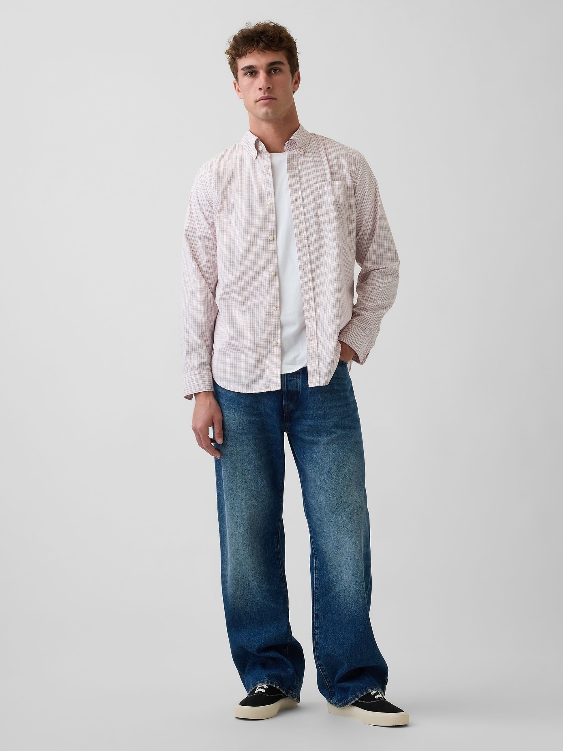 Pink Check Cotton Poplin Classic Shirt - Image 3 of 4