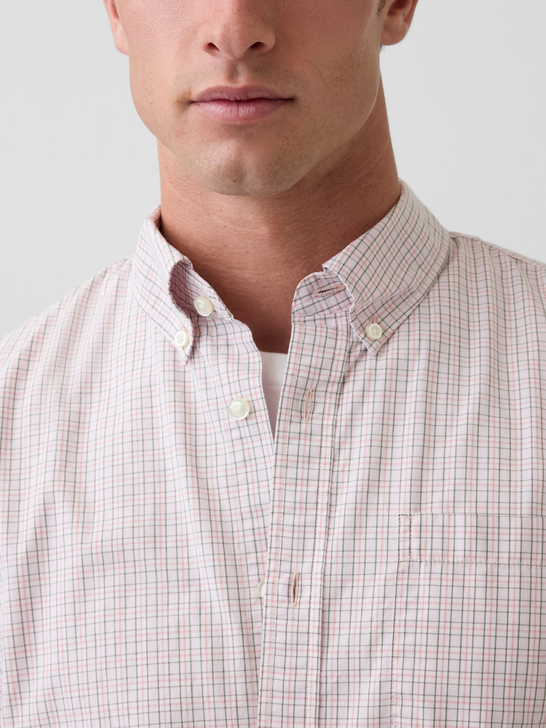 Pink Check Cotton Poplin Classic Shirt - Image 4 of 4