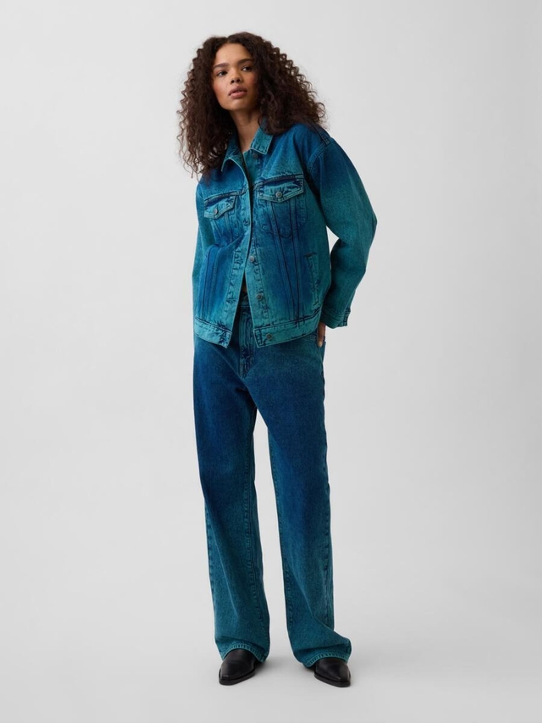 Gap x Harlem's Fashion Row Blue Oversized Icon Denim Jacket - Image 4 of 7