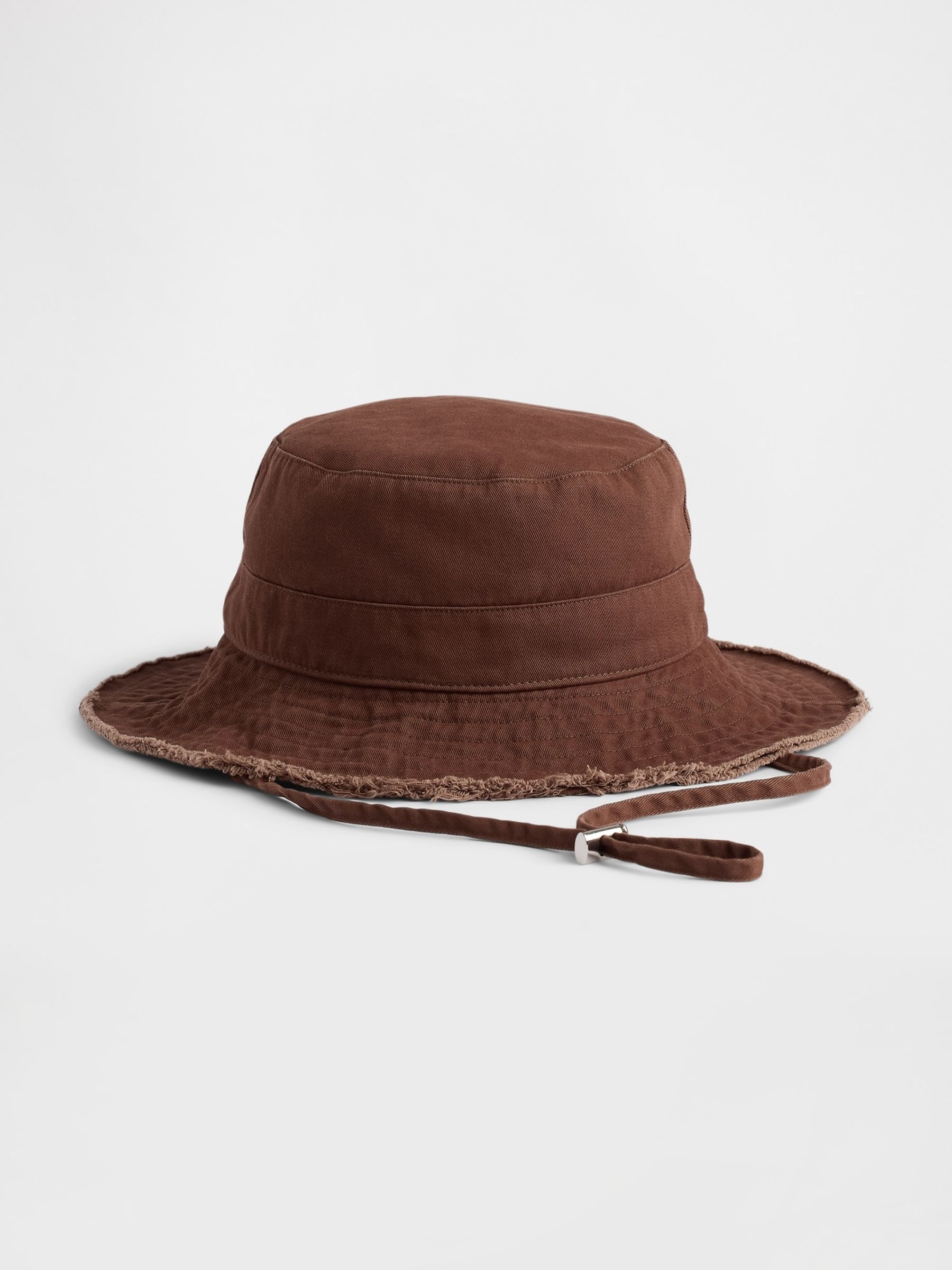 Brown Frayed Bucket Hat - Image 1 of 4