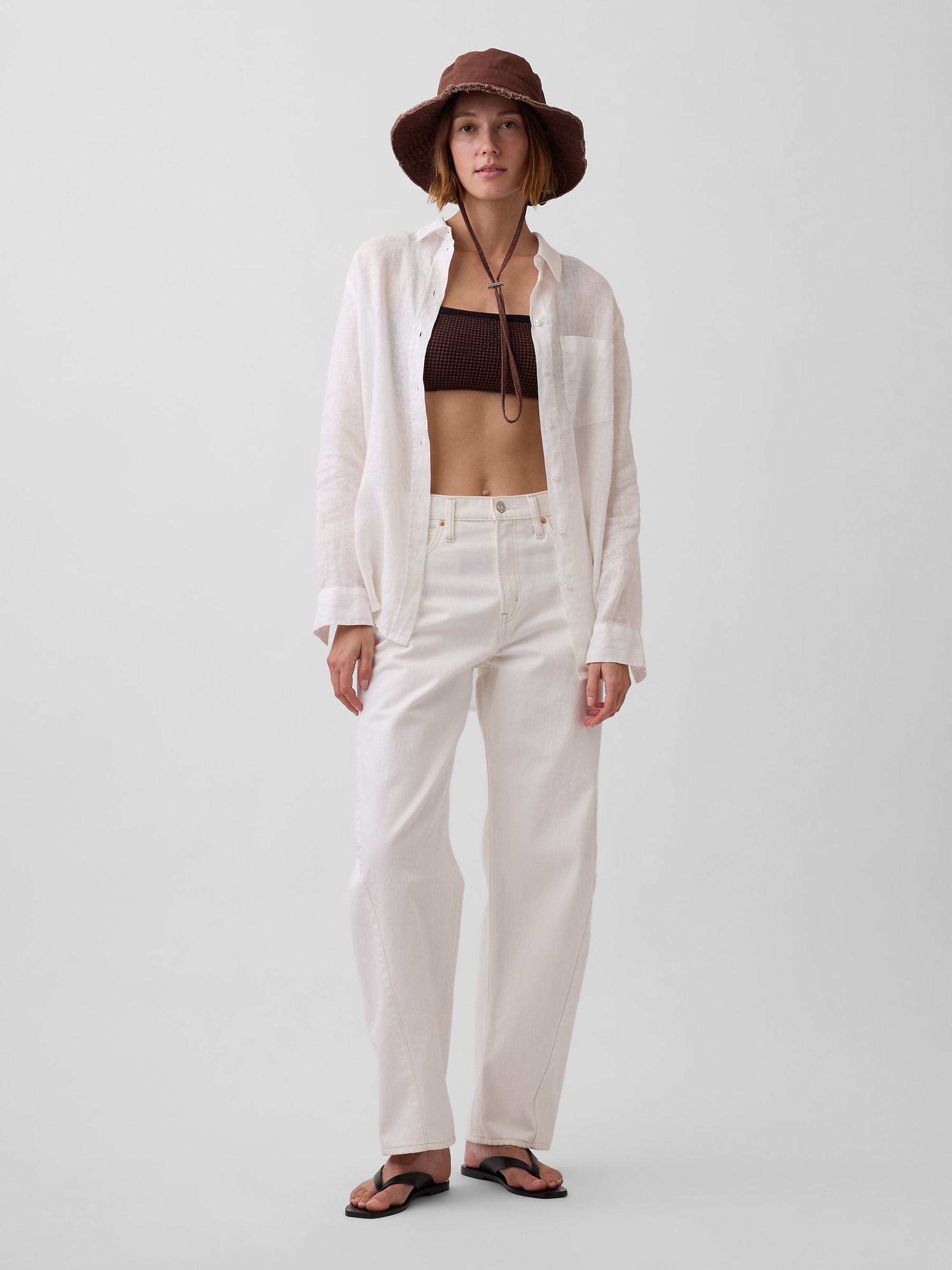 Brown Frayed Bucket Hat - Image 4 of 4