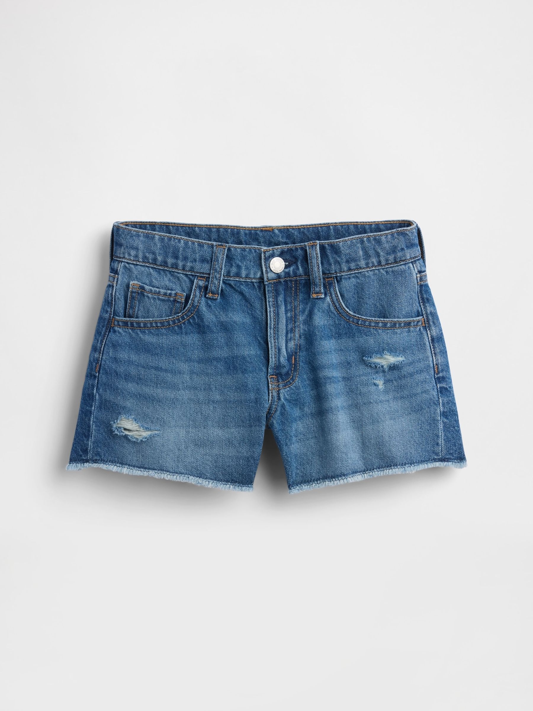 Blue Low Rise UltraSoft Stride Denim Shorts (5-13yrs) - Image 4 of 5