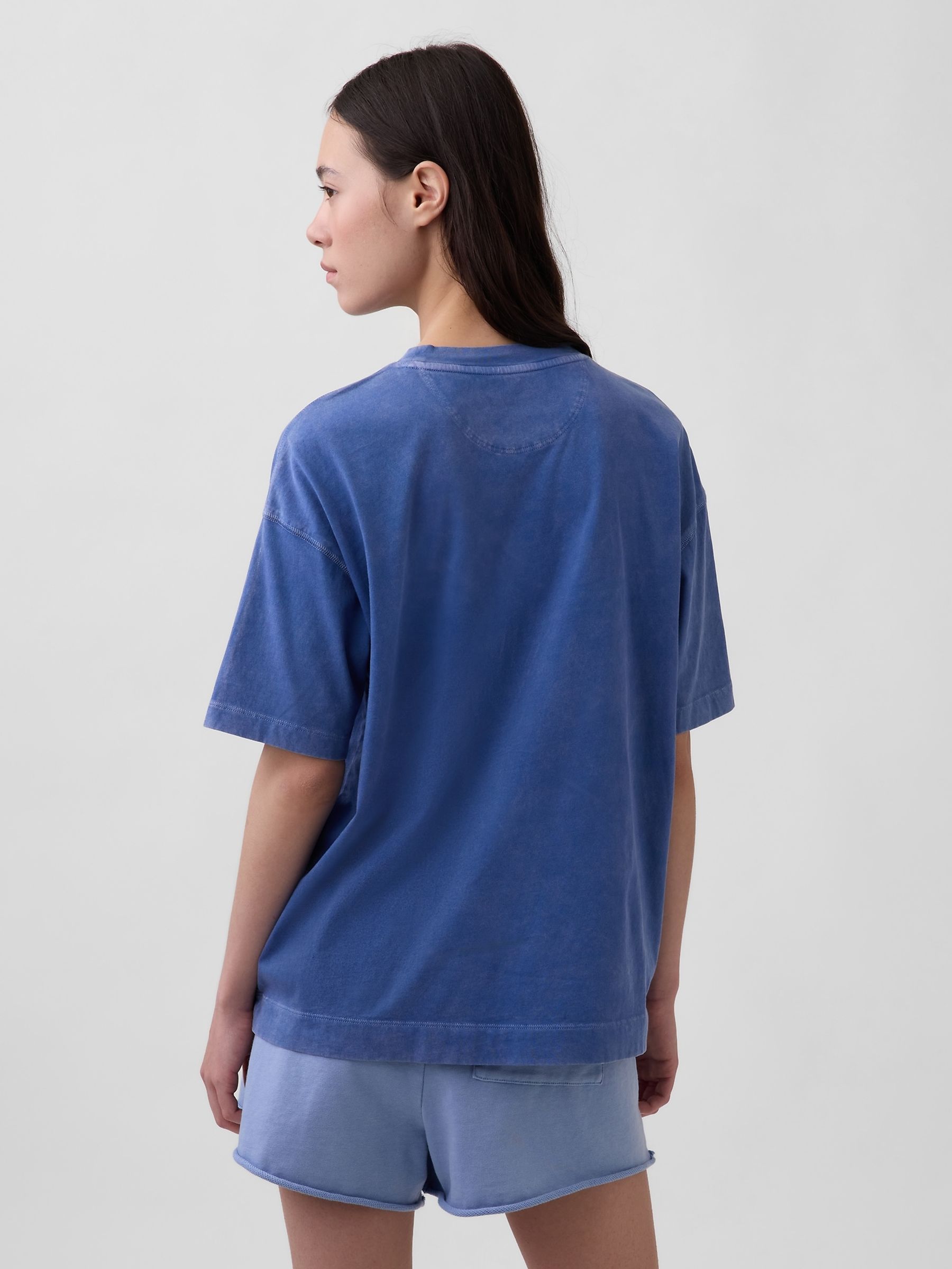 Blue Vintage Soft Athletic Logo Longline T-Shirt - Image 2 of 5