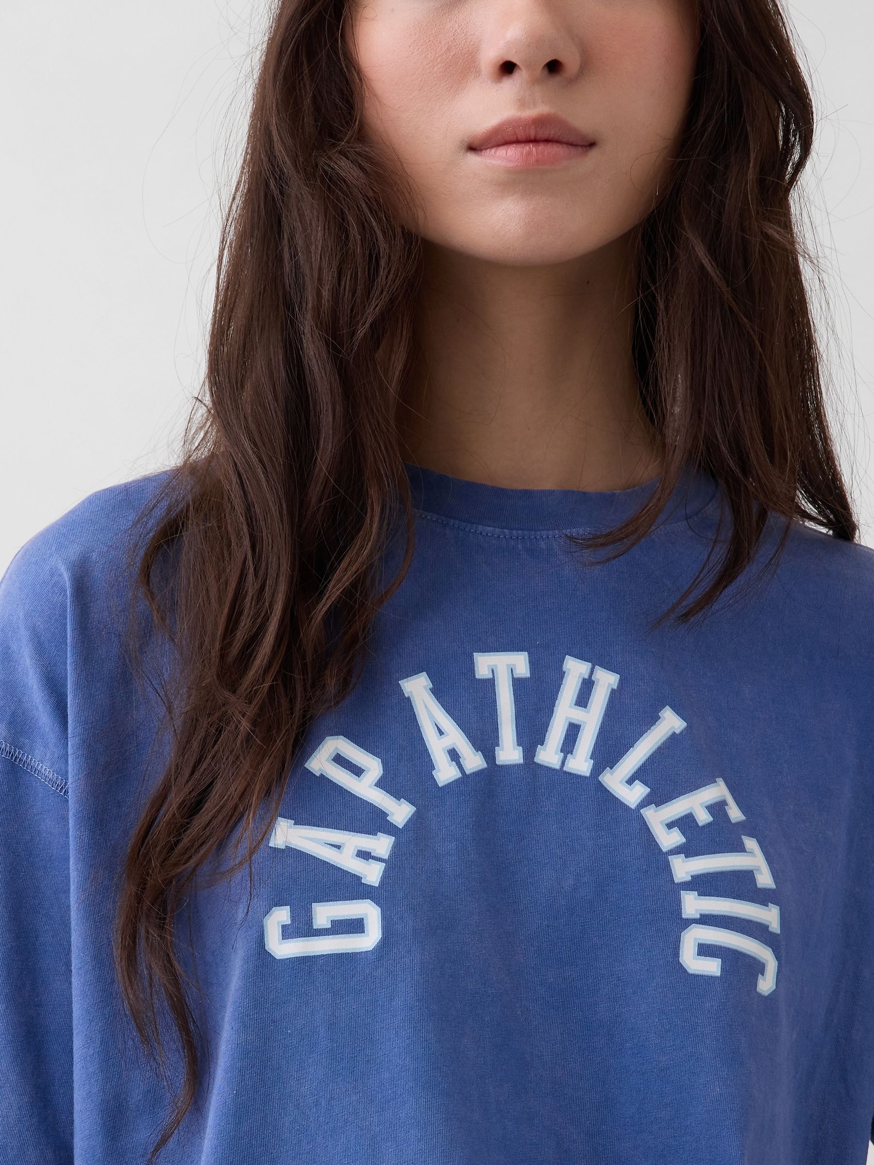 Blue Vintage Soft Athletic Logo Longline T-Shirt - Image 4 of 5