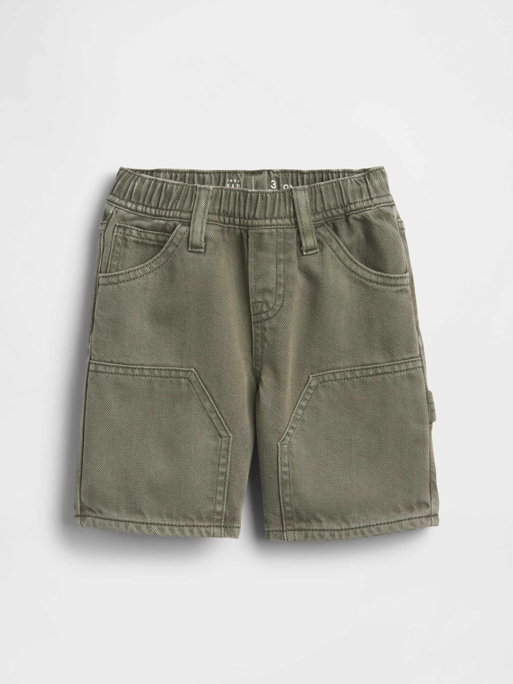 Green UltraSoft Denim Pull On Carpenter Shorts - Image 1 of 2
