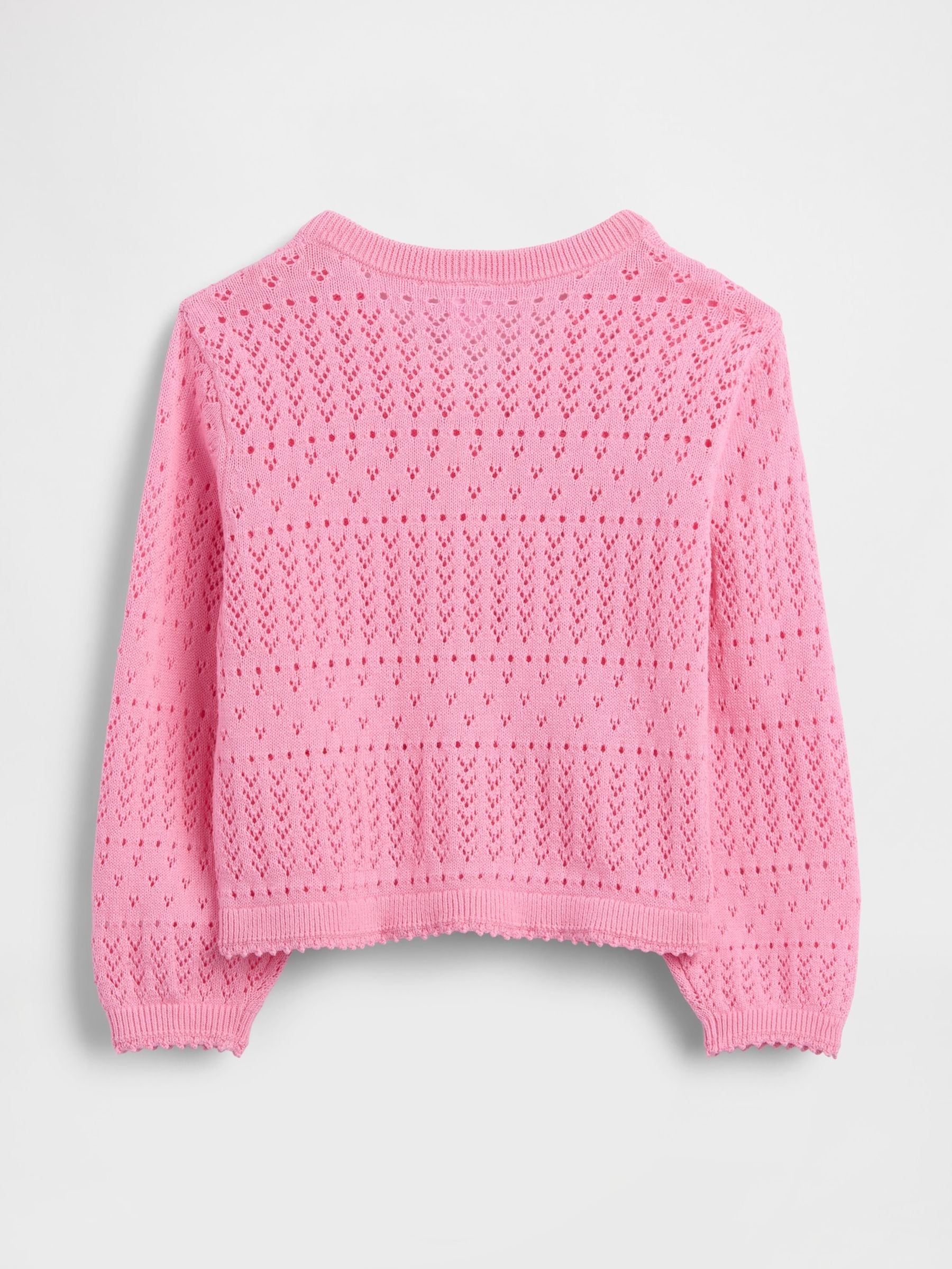 Pink Pointelle Cardigan (6mths-5yrs) - Image 2 of 2
