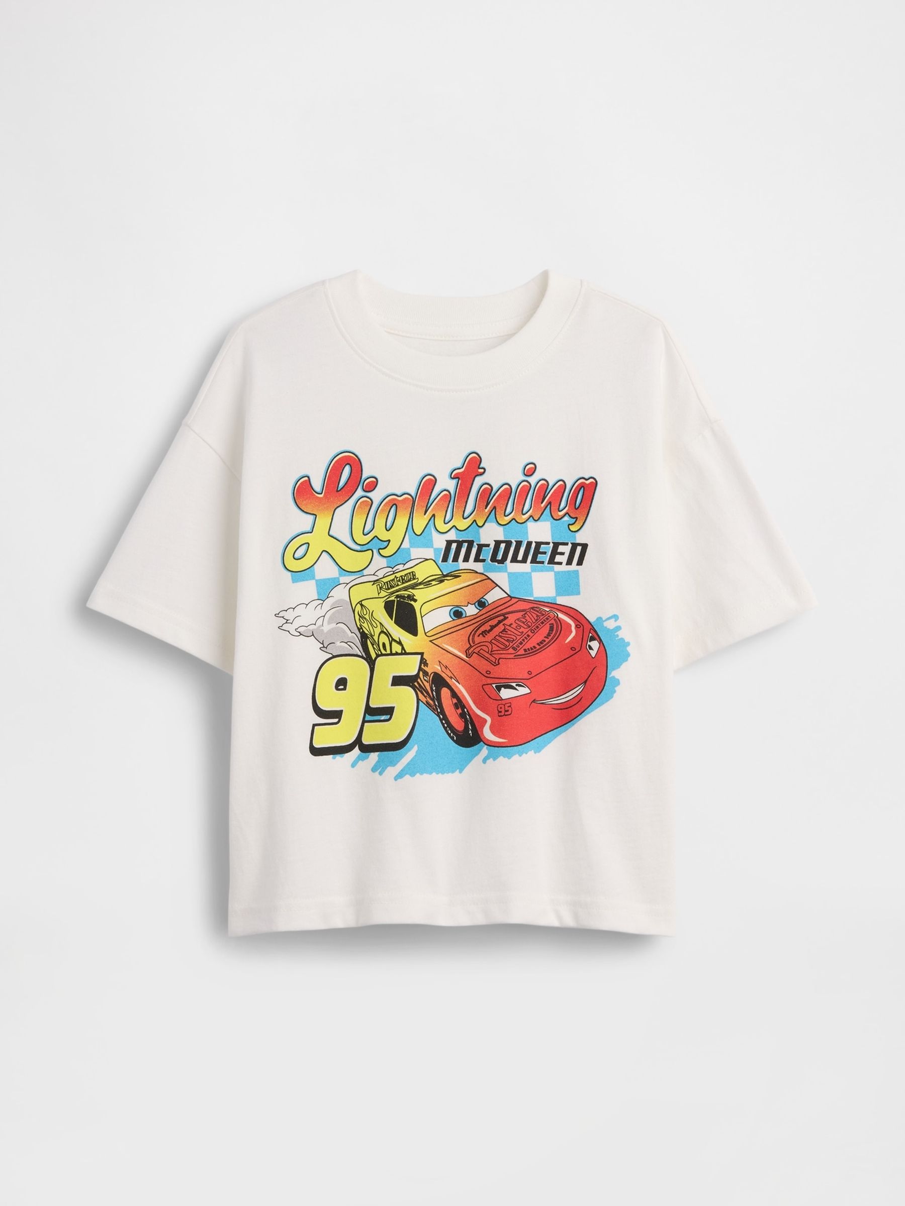 White Lighning McQueen Disney Oversized Graphic T-Shirt - Image 1 of 2