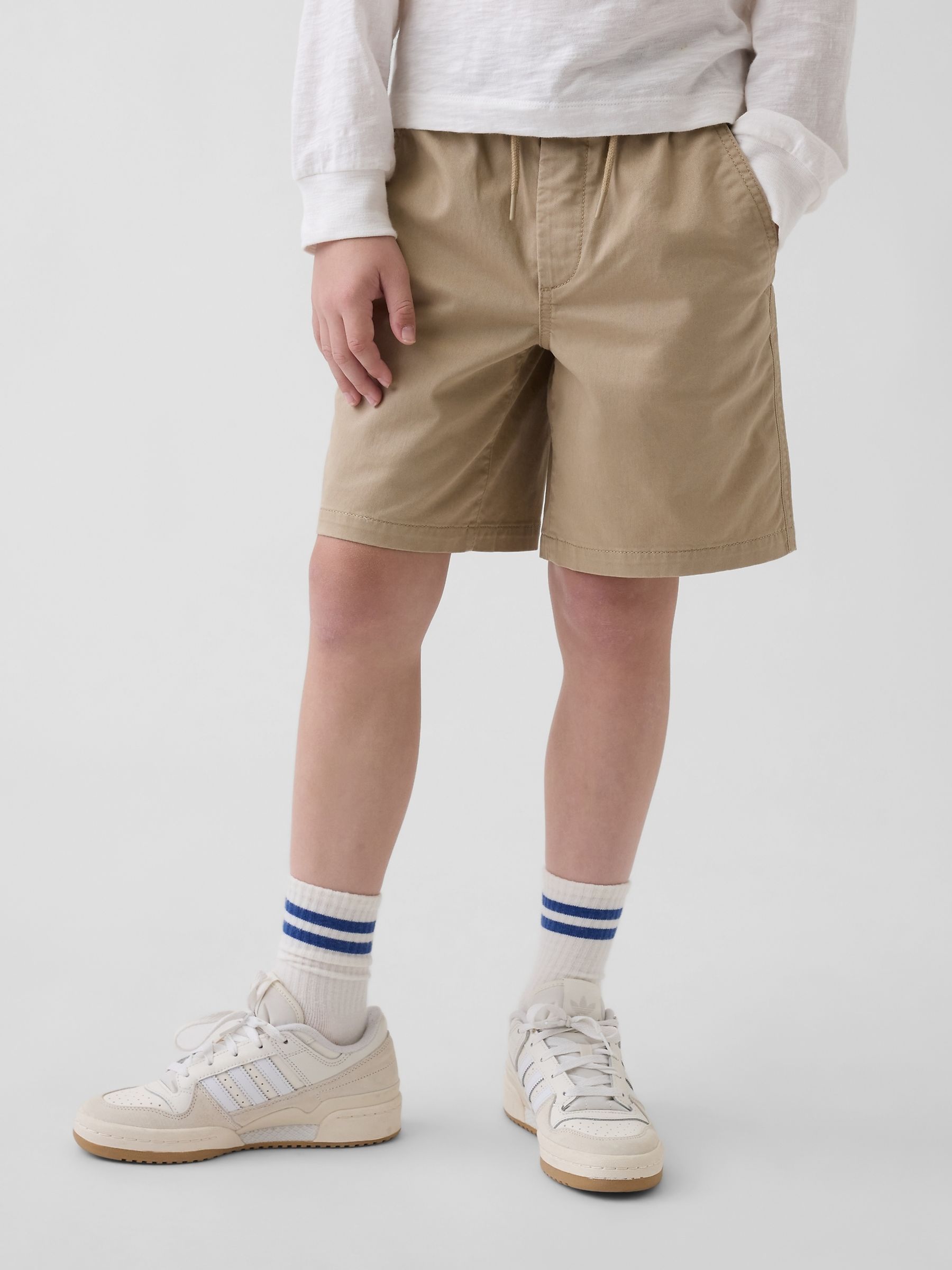 Beige Relaxed Easy Shorts - Image 1 of 5