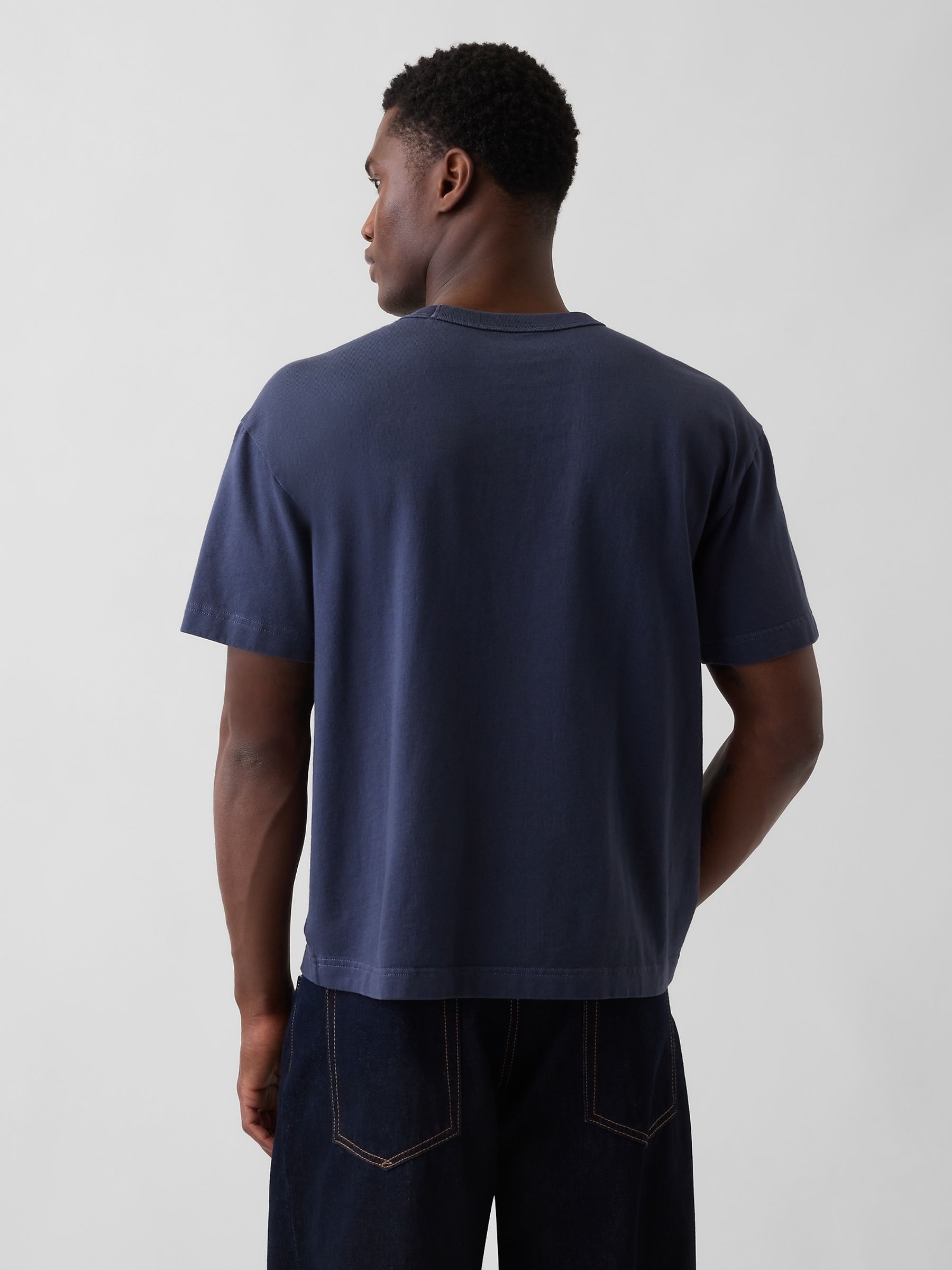 Navy Heavyweight Boxy T-Shirt - Image 2 of 4