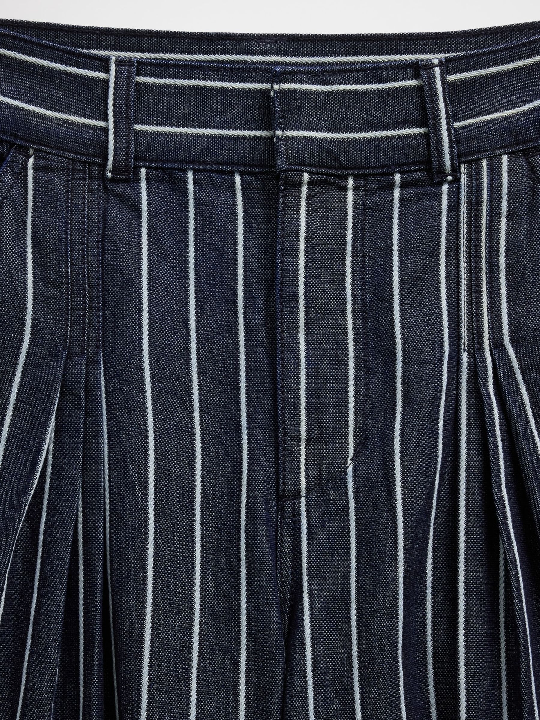 Gap x Harlem's Fashion Row Black Wide Leg Stripe Denim Trousers - Image 6 of 6