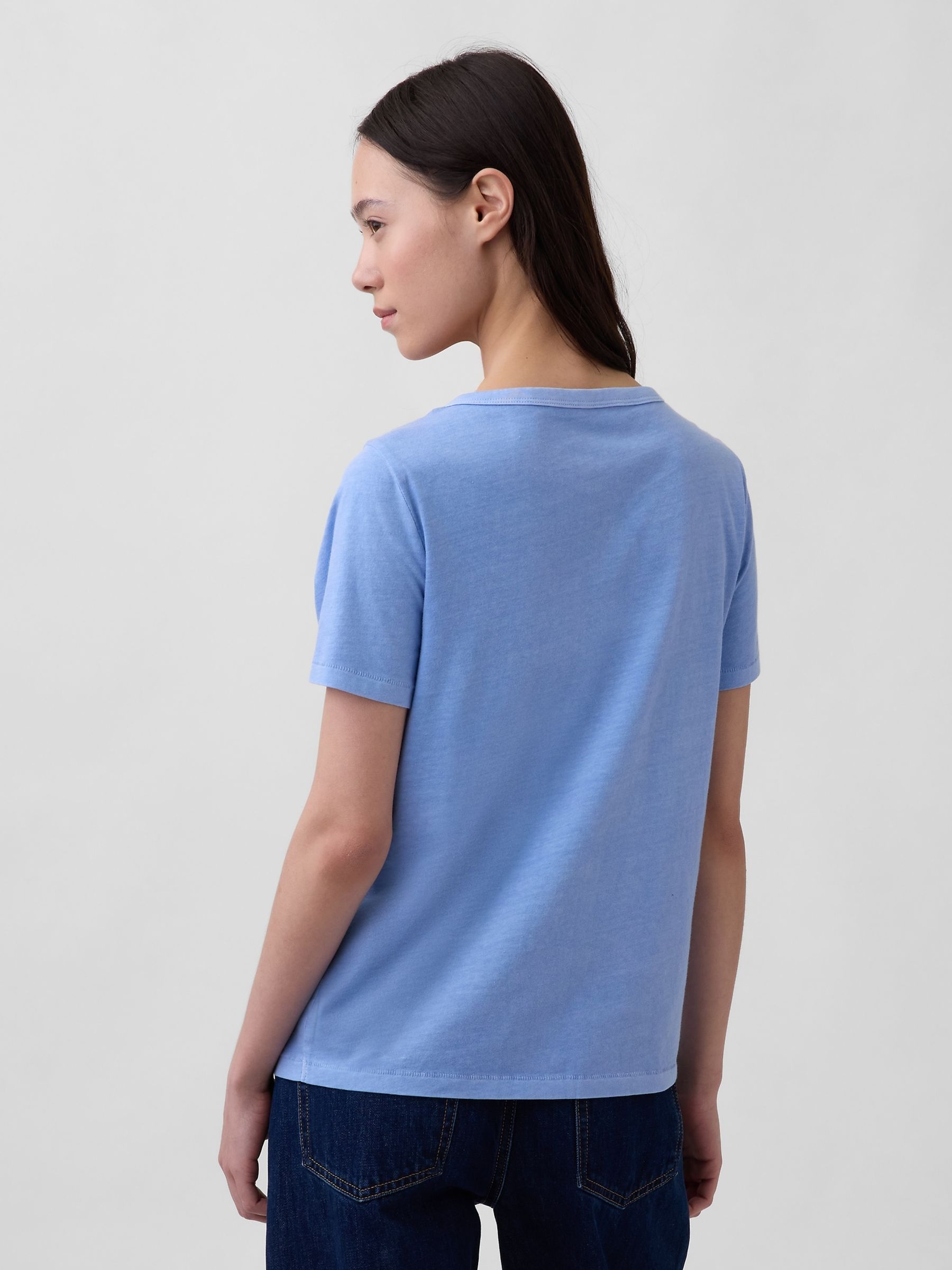 Blue Vintage Soft V-Neck T-Shirt - Image 2 of 3