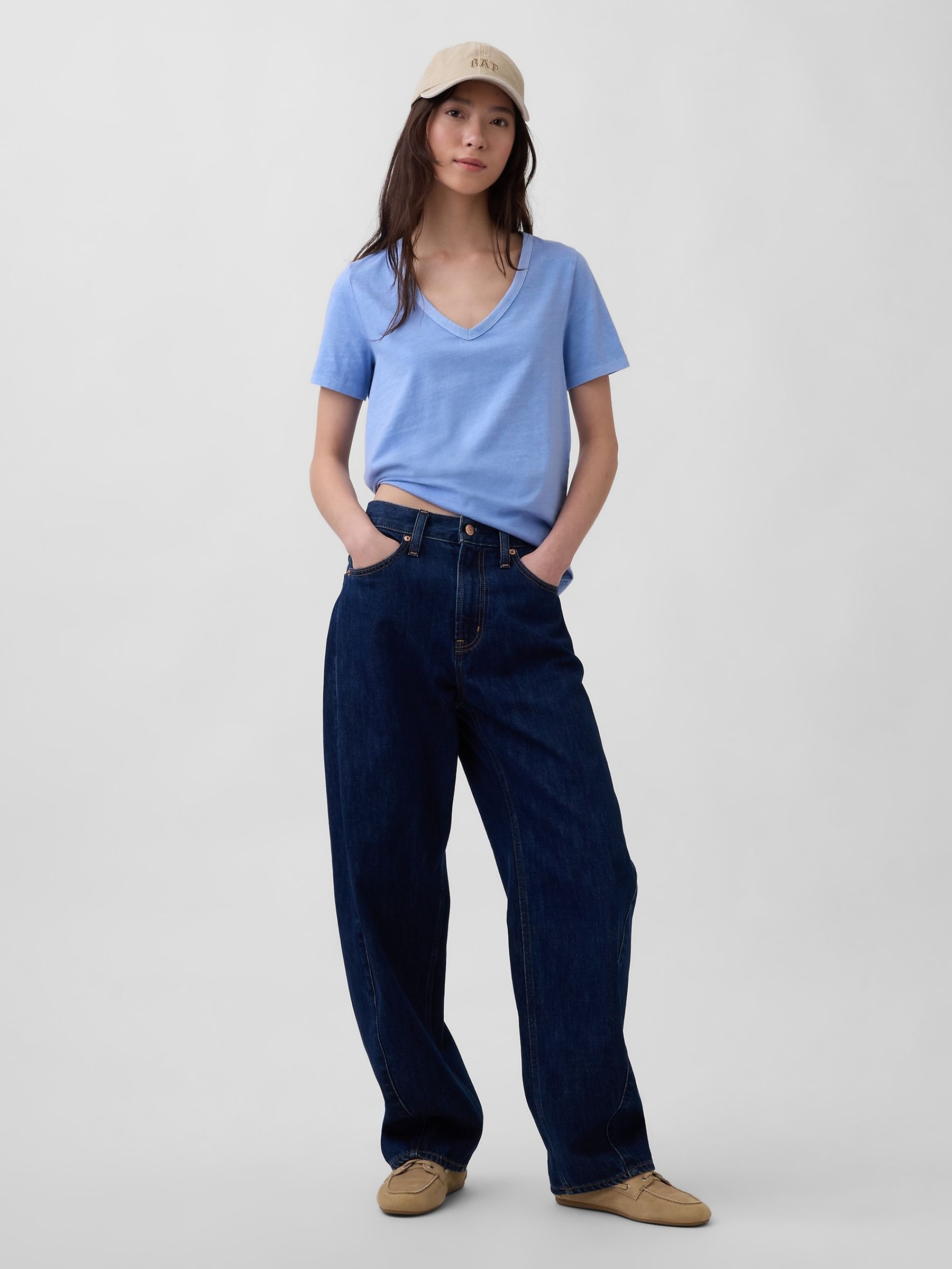 Blue Vintage Soft V-Neck T-Shirt - Image 3 of 3