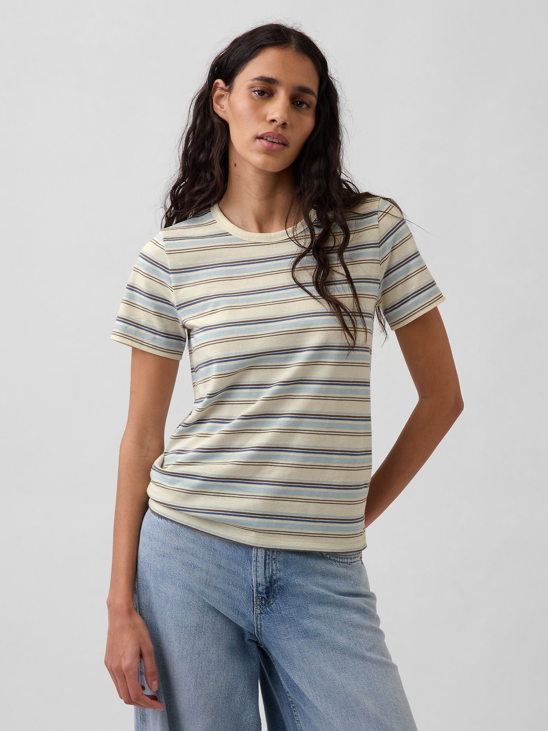 Yellow Stripe Cotton VintageSoft T-Shirt - Image 1 of 4