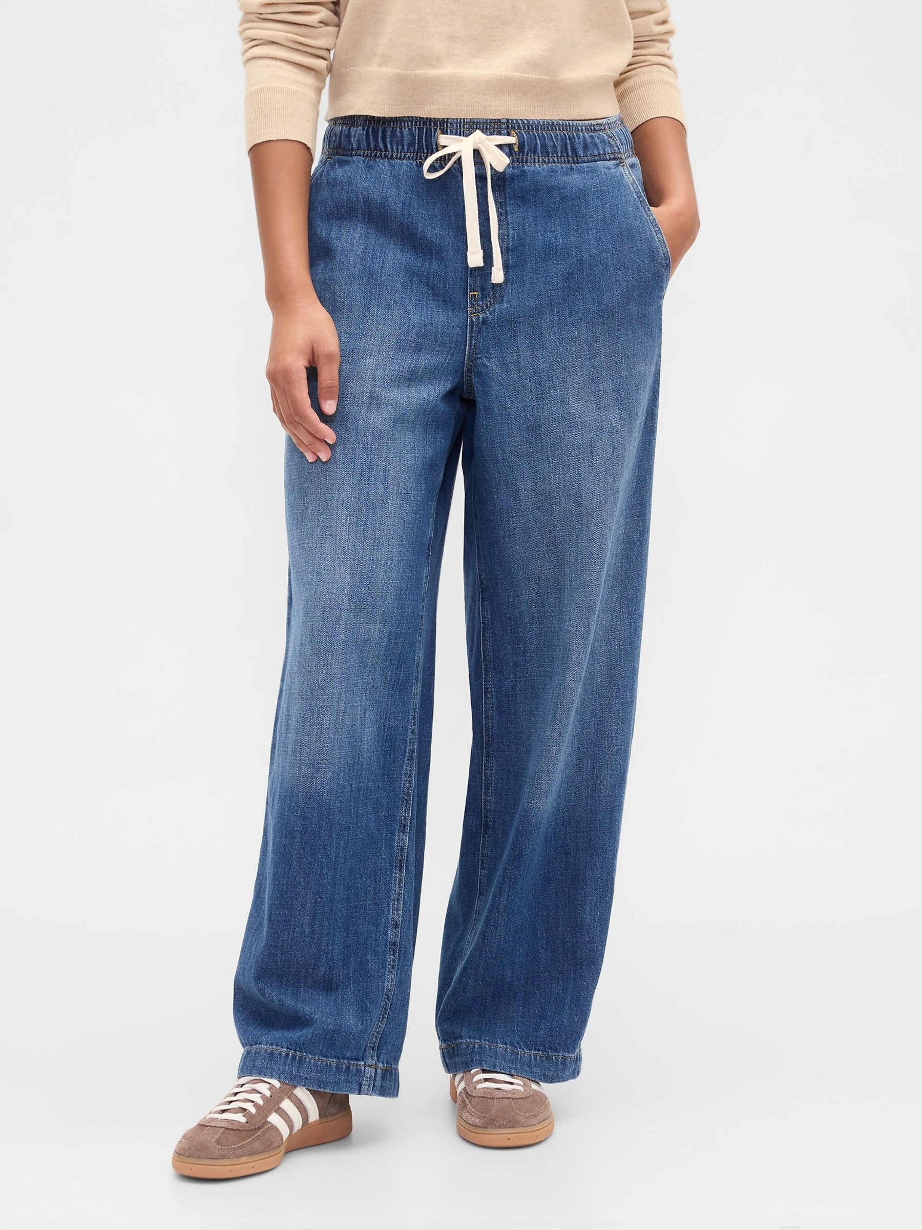 Dark Wash High Waisted Easy Wide-Leg Jeans - Image 4 of 6