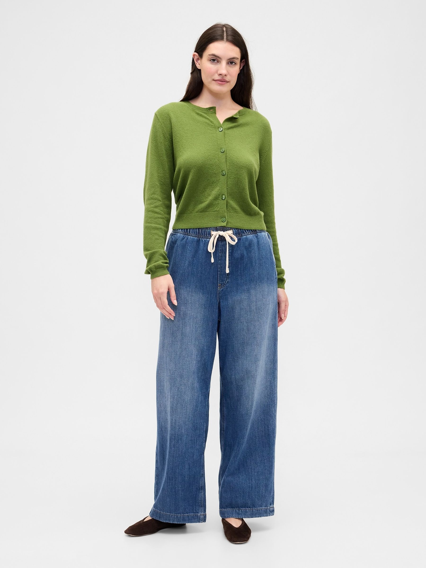 Dark Wash High Waisted Easy Wide-Leg Jeans - Image 5 of 6