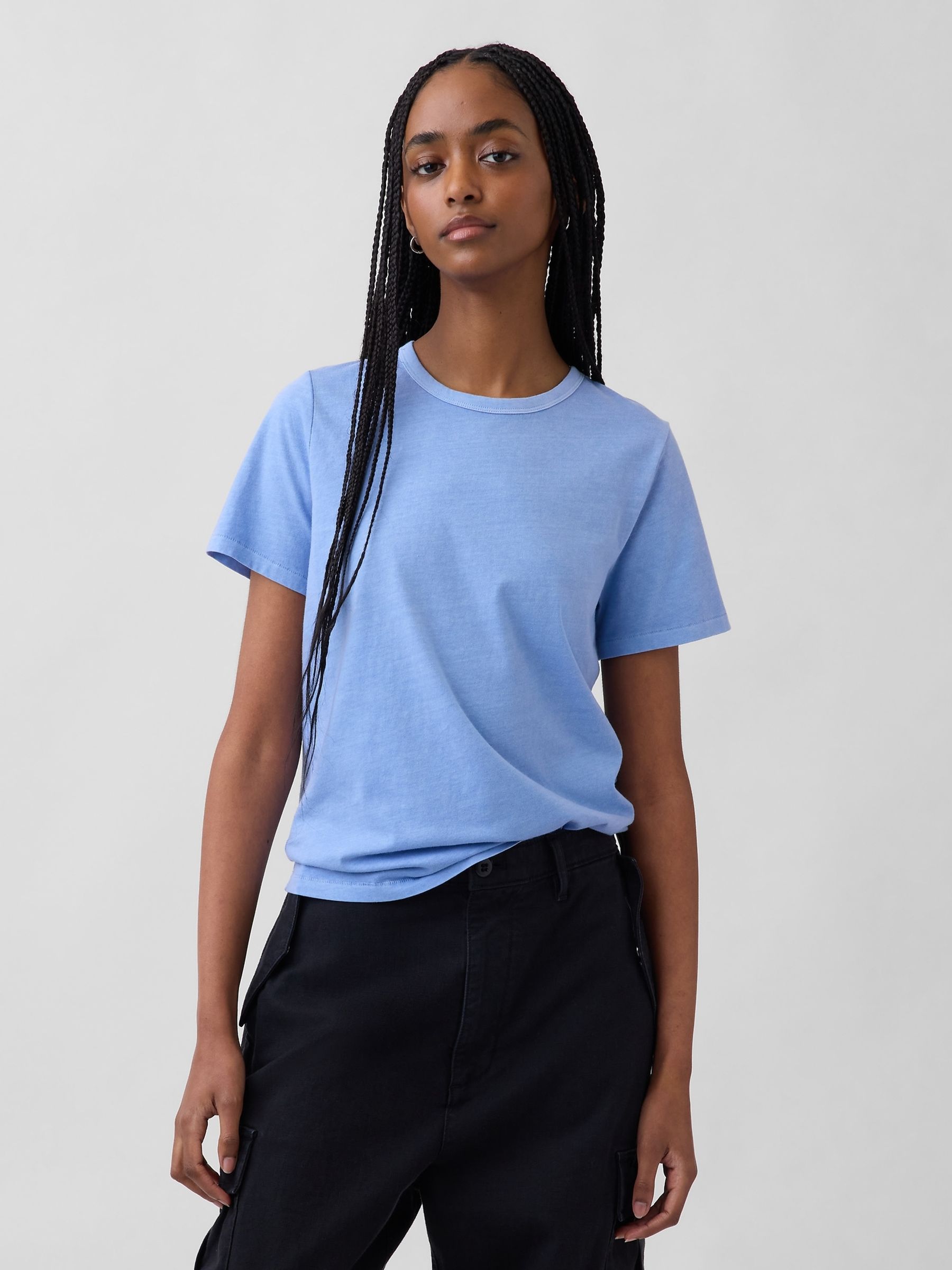 Blue Cotton VintageSoft T-Shirt - Image 1 of 5