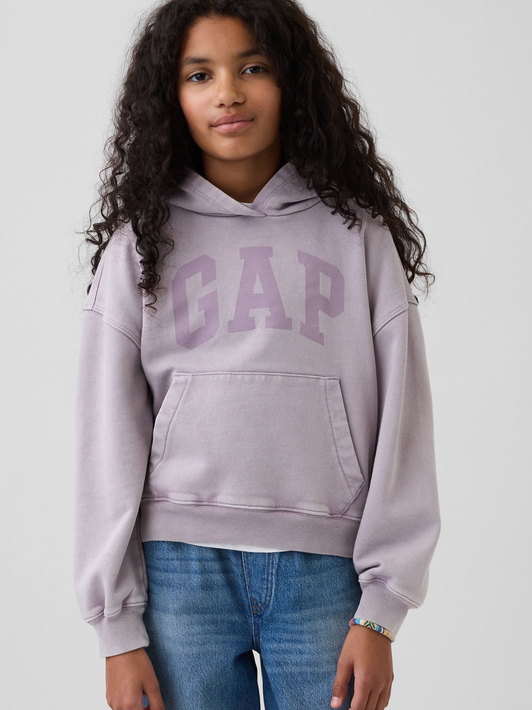 Purple Vintage Soft Relaxed Hoodie (4-13yrs) - Image 1 of 6